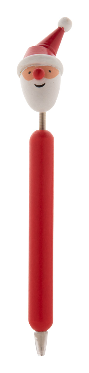 Holz-Kugelschreiber Santa Göte mit Weihnachtsfigur, blauschreibend