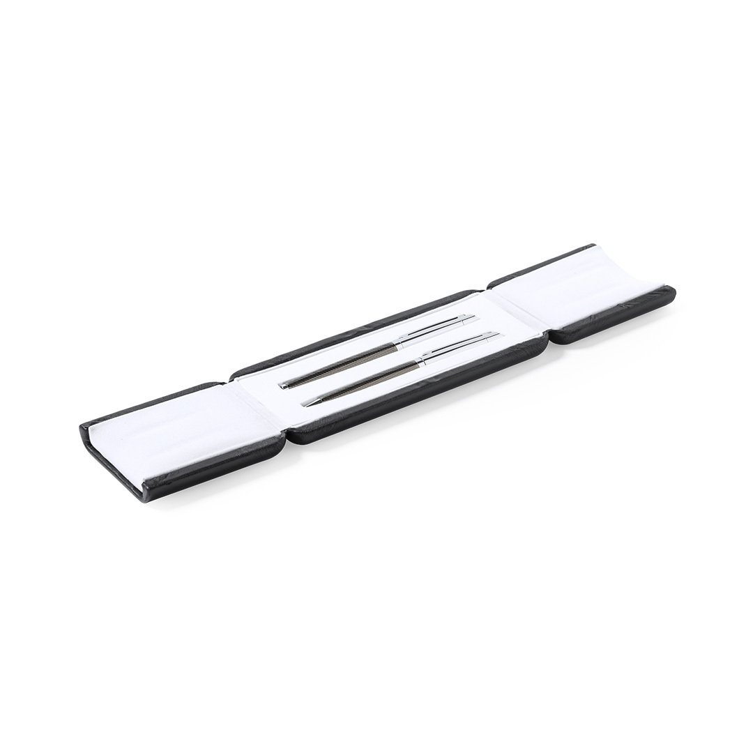 Schreibset Williams Metall – Kugelschreiber & Rollerpen im Etui, bedruckbar