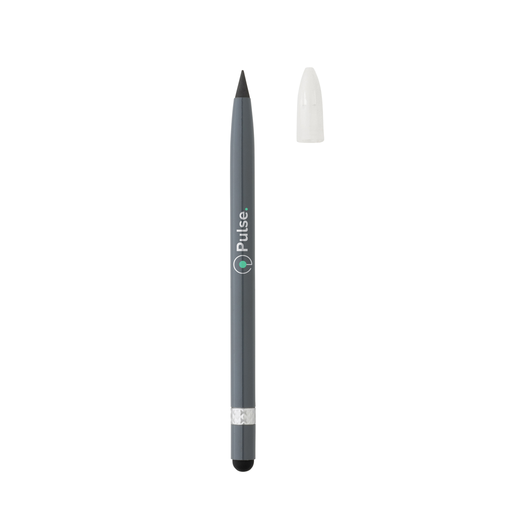 Tintenloser Stift aus Aluminium mit Radiergummi