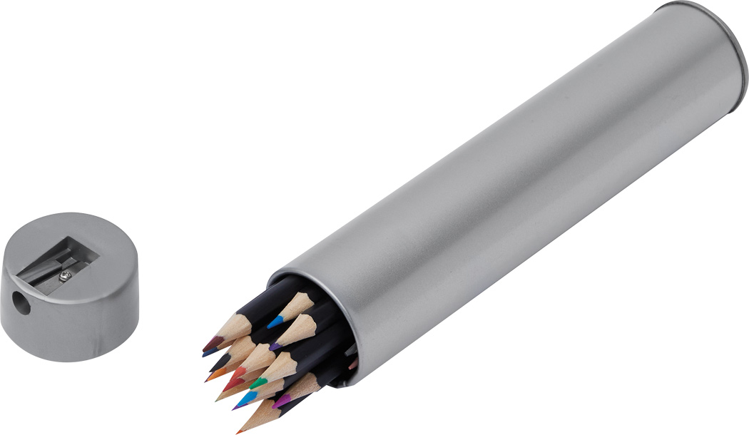 Buntstifte COLOUR BALANCE - 20 Stück in Metalldose, Werbeartikel