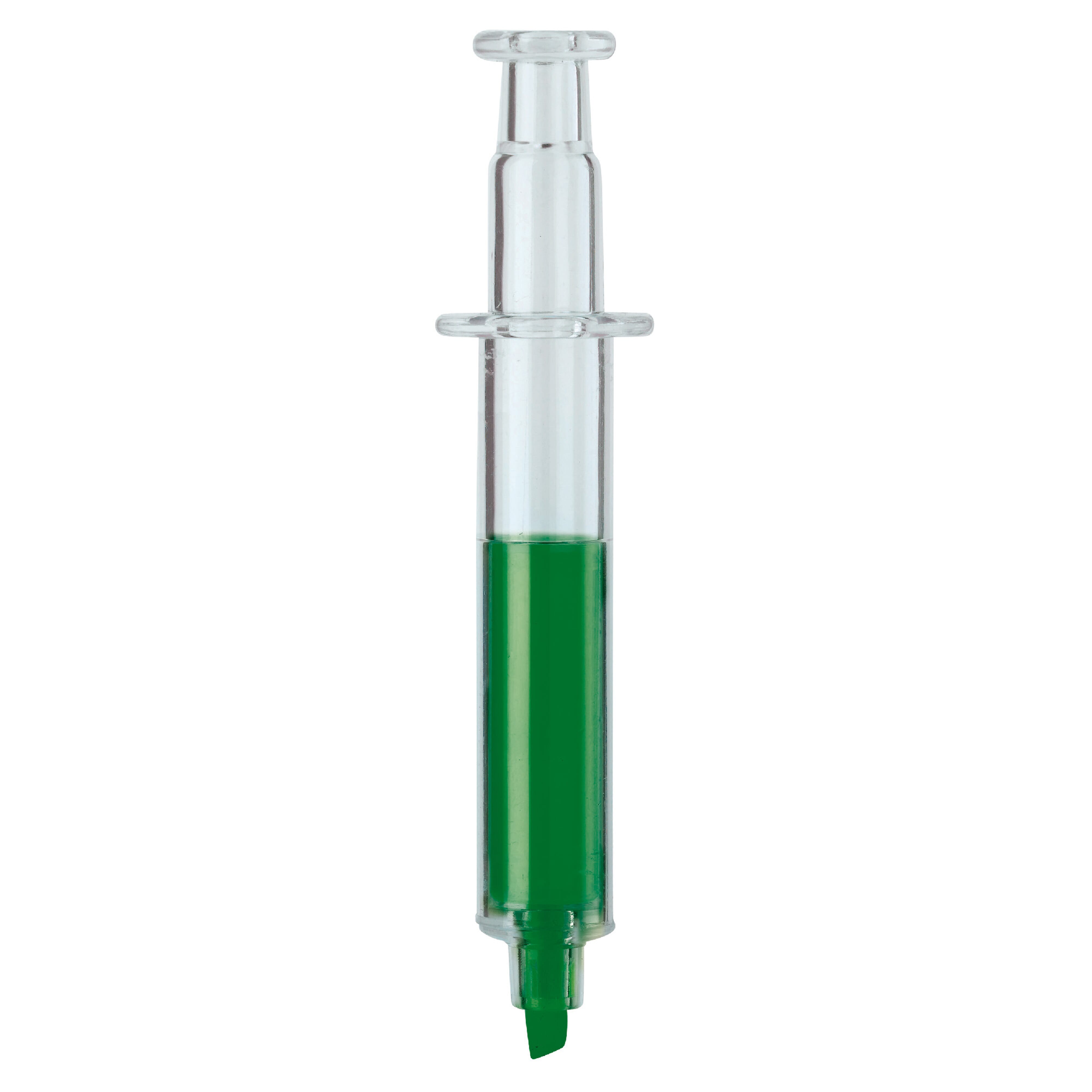 Spritzen-Textmarker bedruckbar – Werbeartikel aus PS, transparent