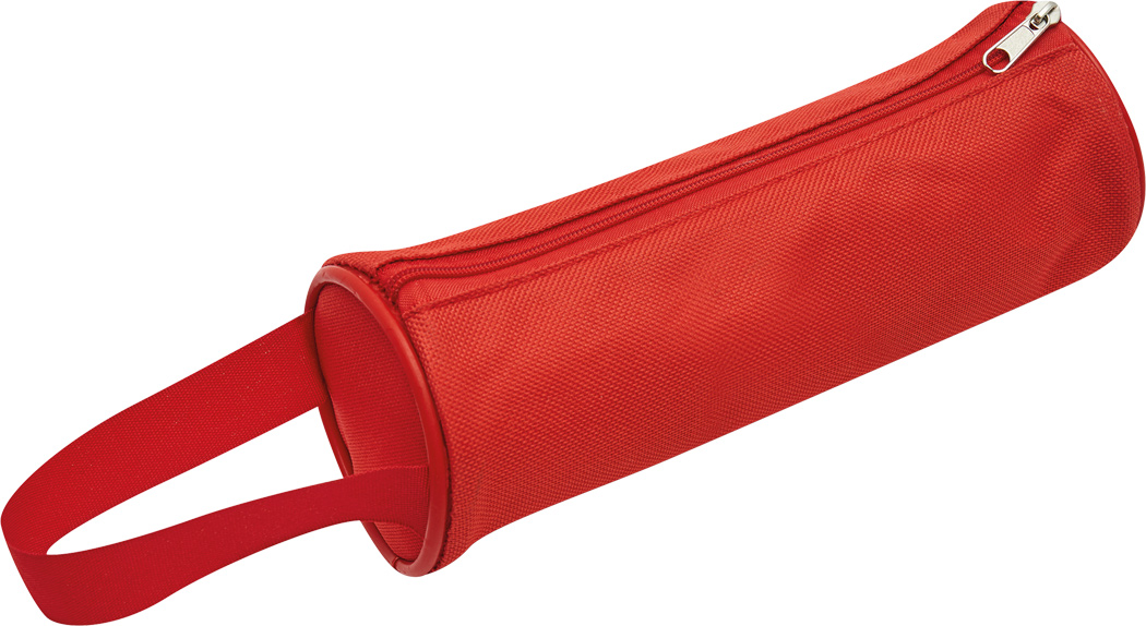 Stiftetasche SCHOOL rund – Polyester, Reißverschluss, bedruckbar