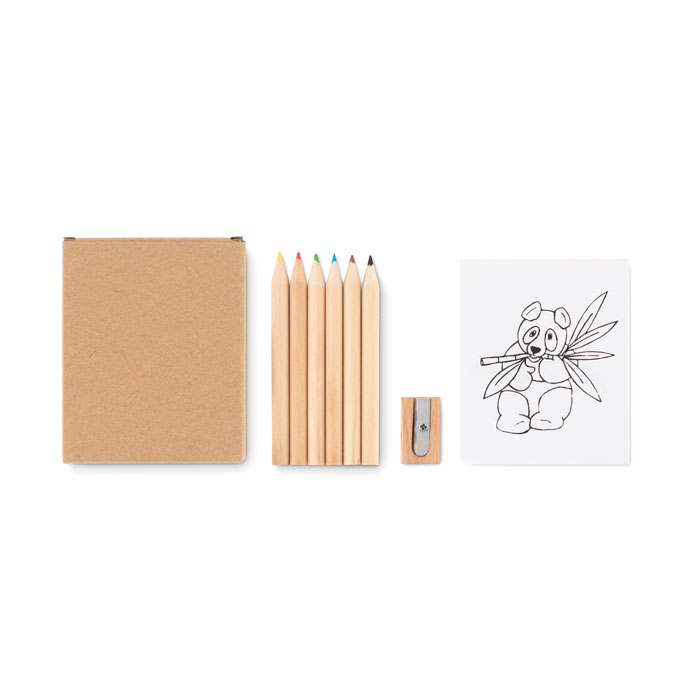 Mal-Set LITTLE VANGOGH – Buntstifte & Ausmalblock als Werbeartikel