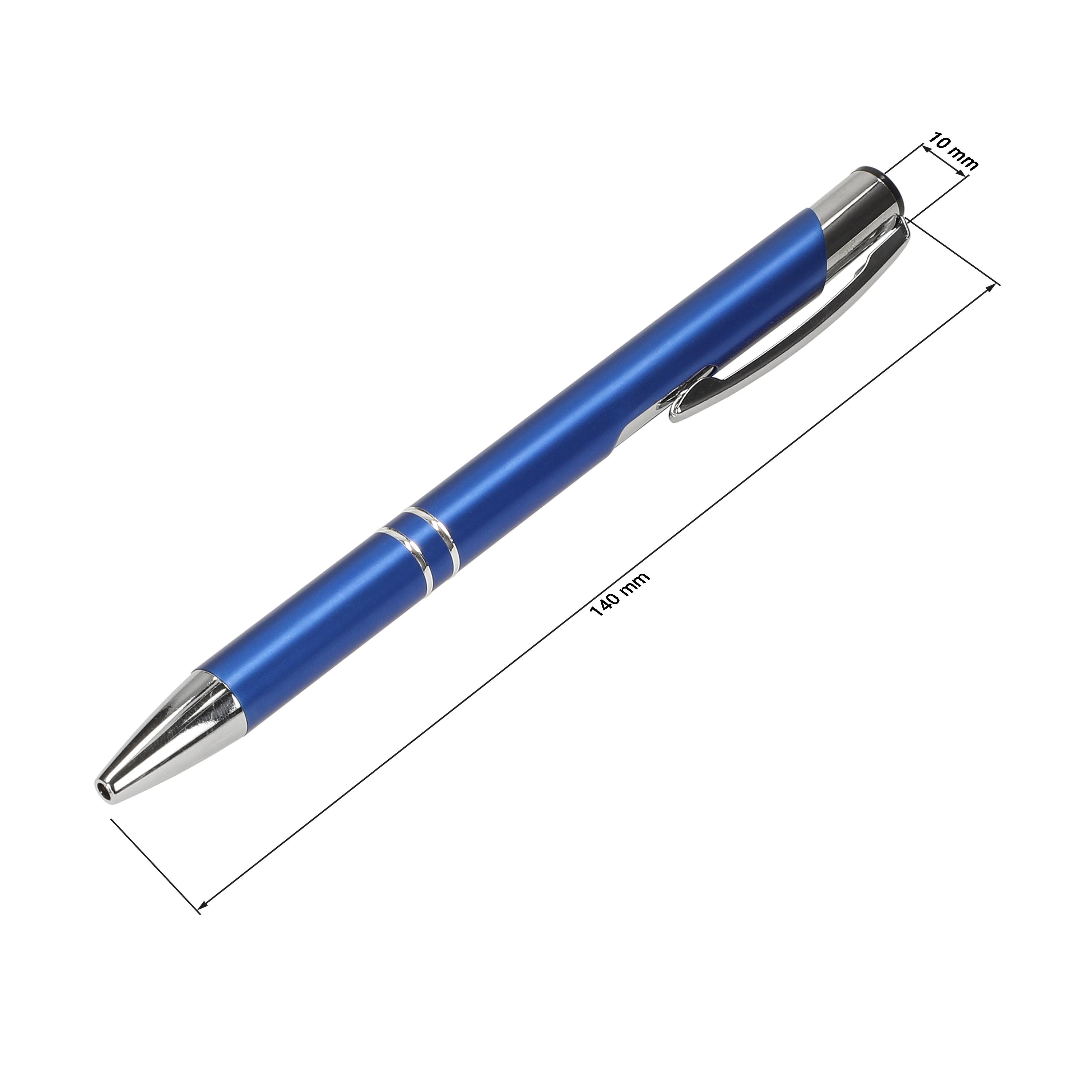 Kugelschreiber Novi aus Metall - Druckknopf & Metall-Clip, bedruckbar