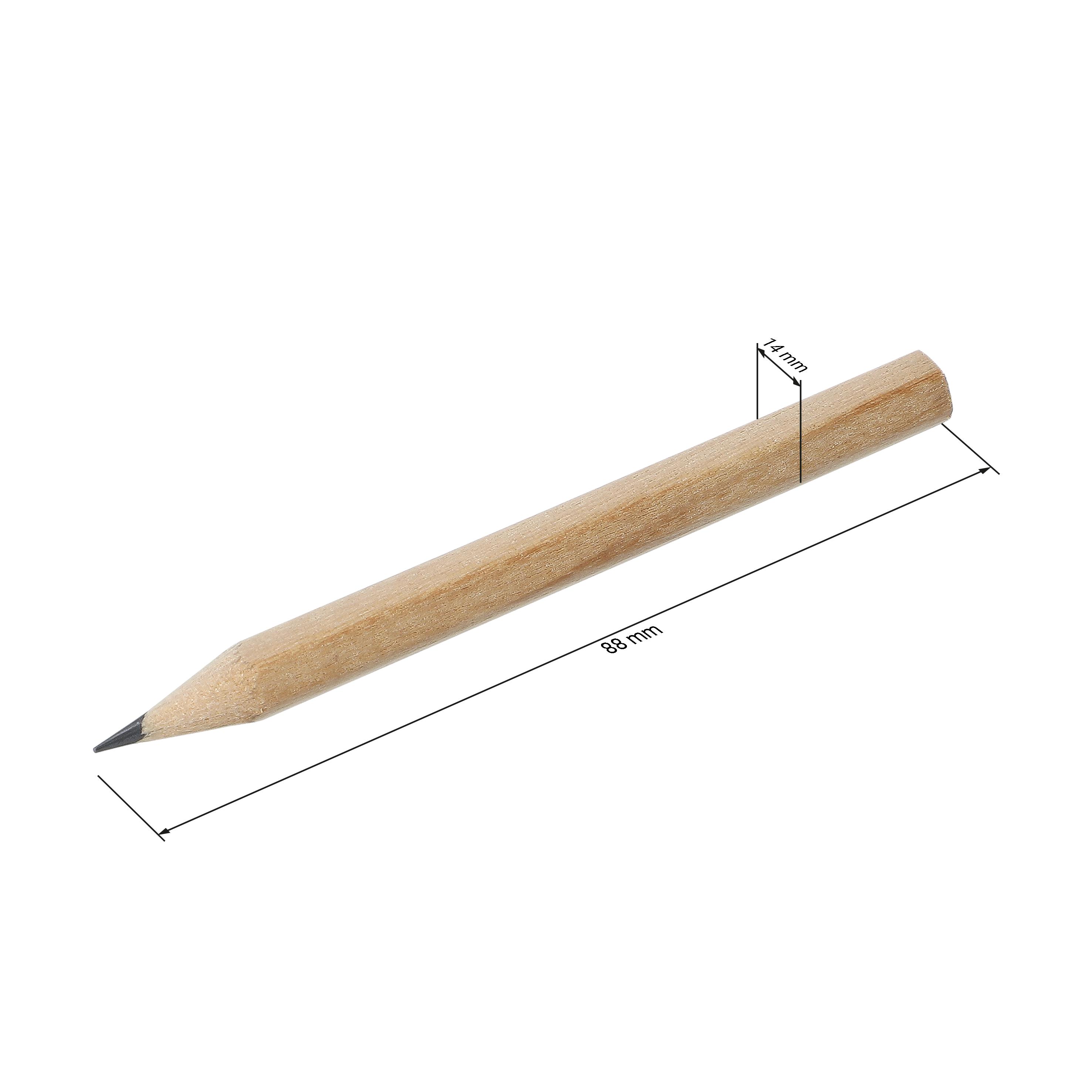 Bleistift Nature kurz aus Holz - sechseckig, bedruckbar als Werbeartikel