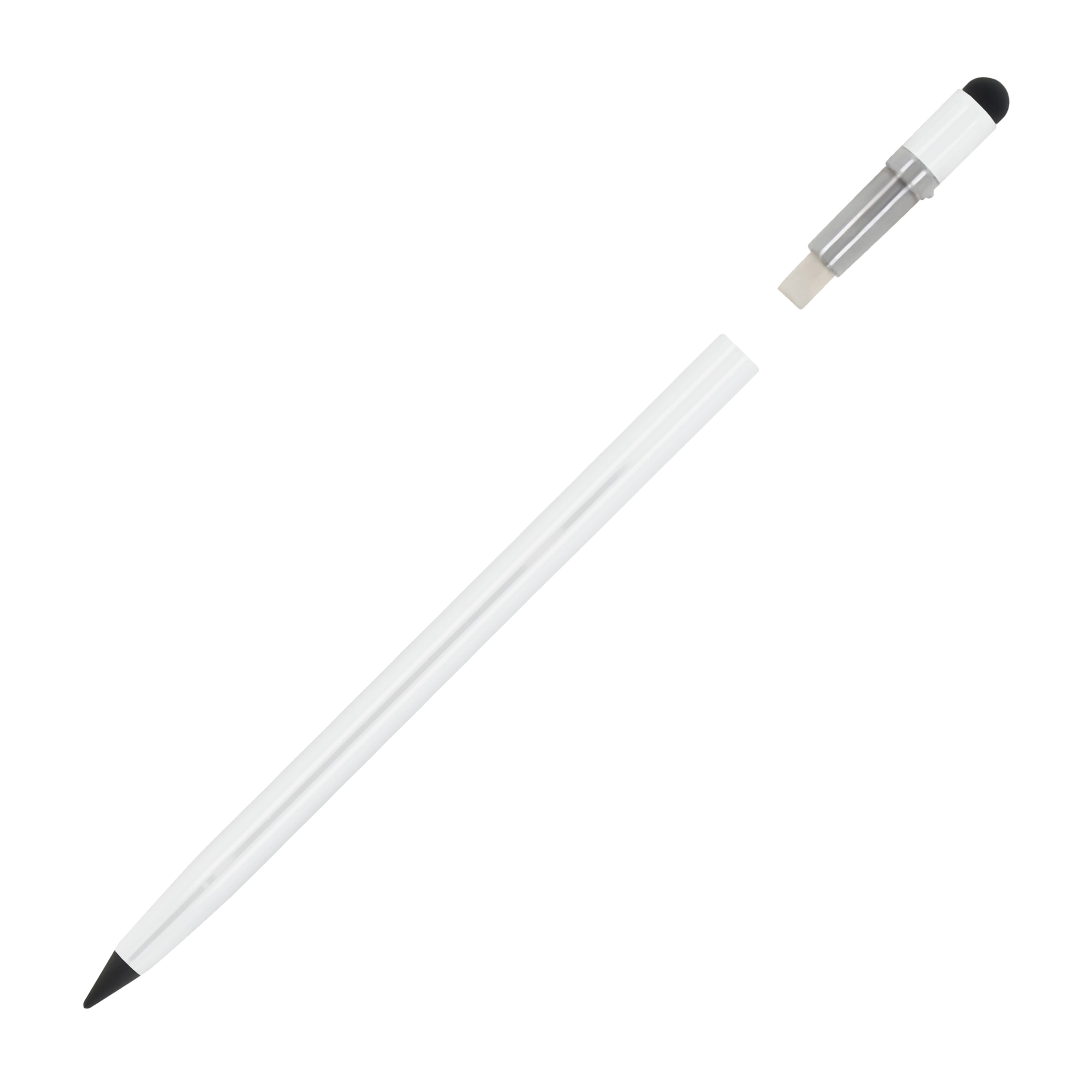 Aluminiumbleistift mit Radiergummi als Werbeartikel - langlebig, Graphitspitze