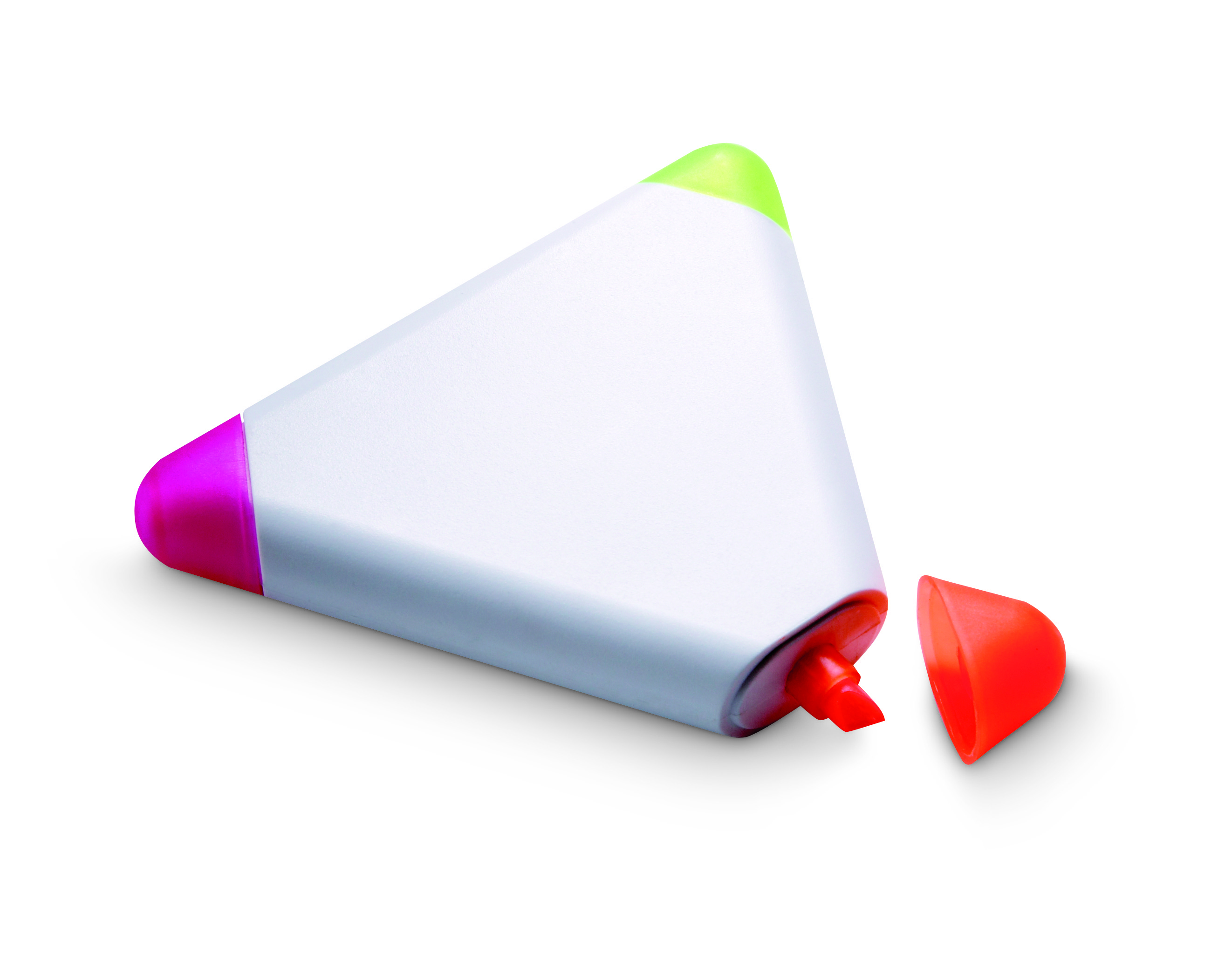 Textmarker TRIANGULO in Dreiecksform, ABS – bedruckbarer Werbeartikel
