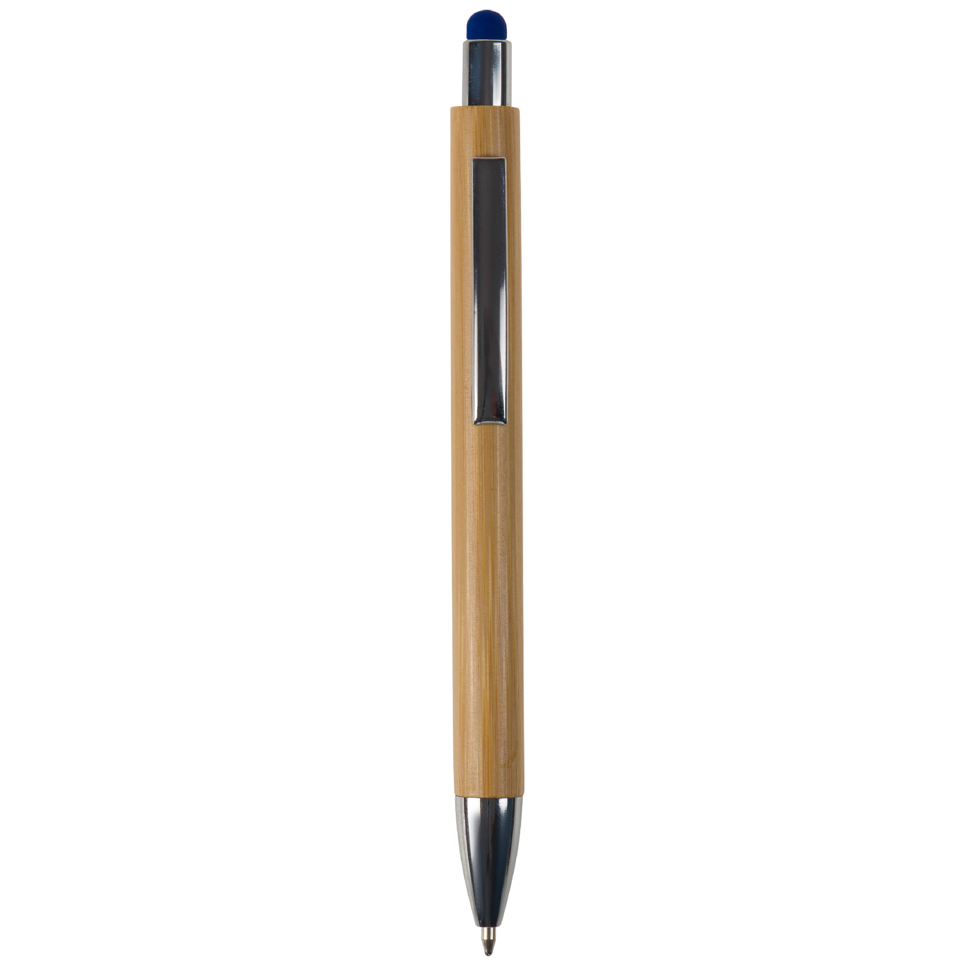 Bambus Kugelschreiber New York mit Touchpen & Metallclip, bedruckbar