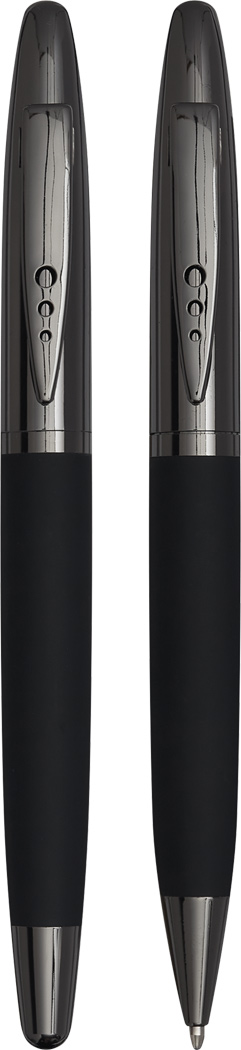 Schreibset BLACK ELEGANCE - Kugelschreiber & Füllfederhalter, Werbeartikel