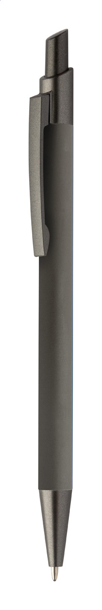 Kugelschreiber Ramet aus recyceltem Aluminium, gummiert – Werbeartikel