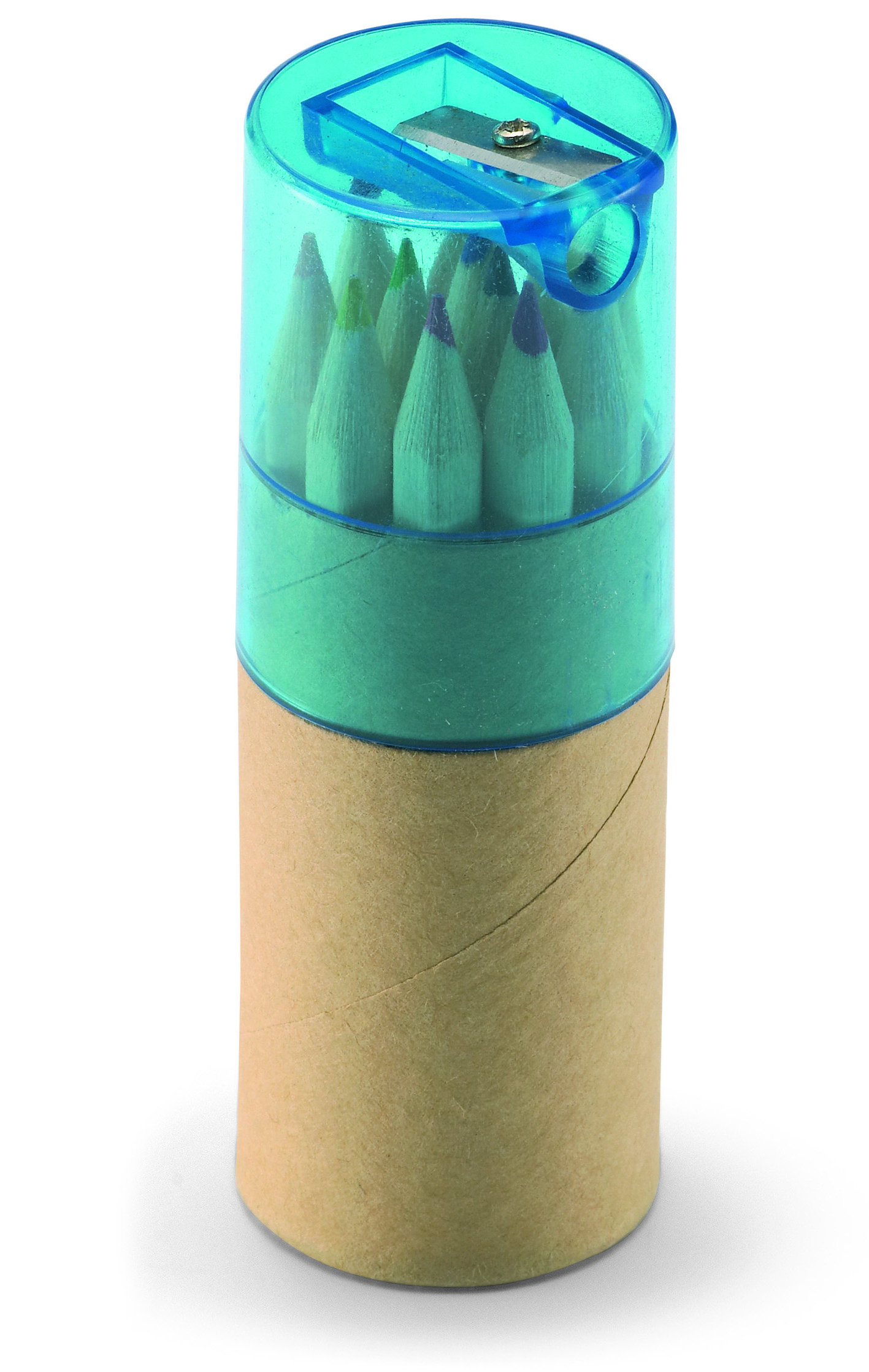 Buntstifte LAMBUT 12er-Set in Papierschachtel mit Anspitzer – Werbeartikel