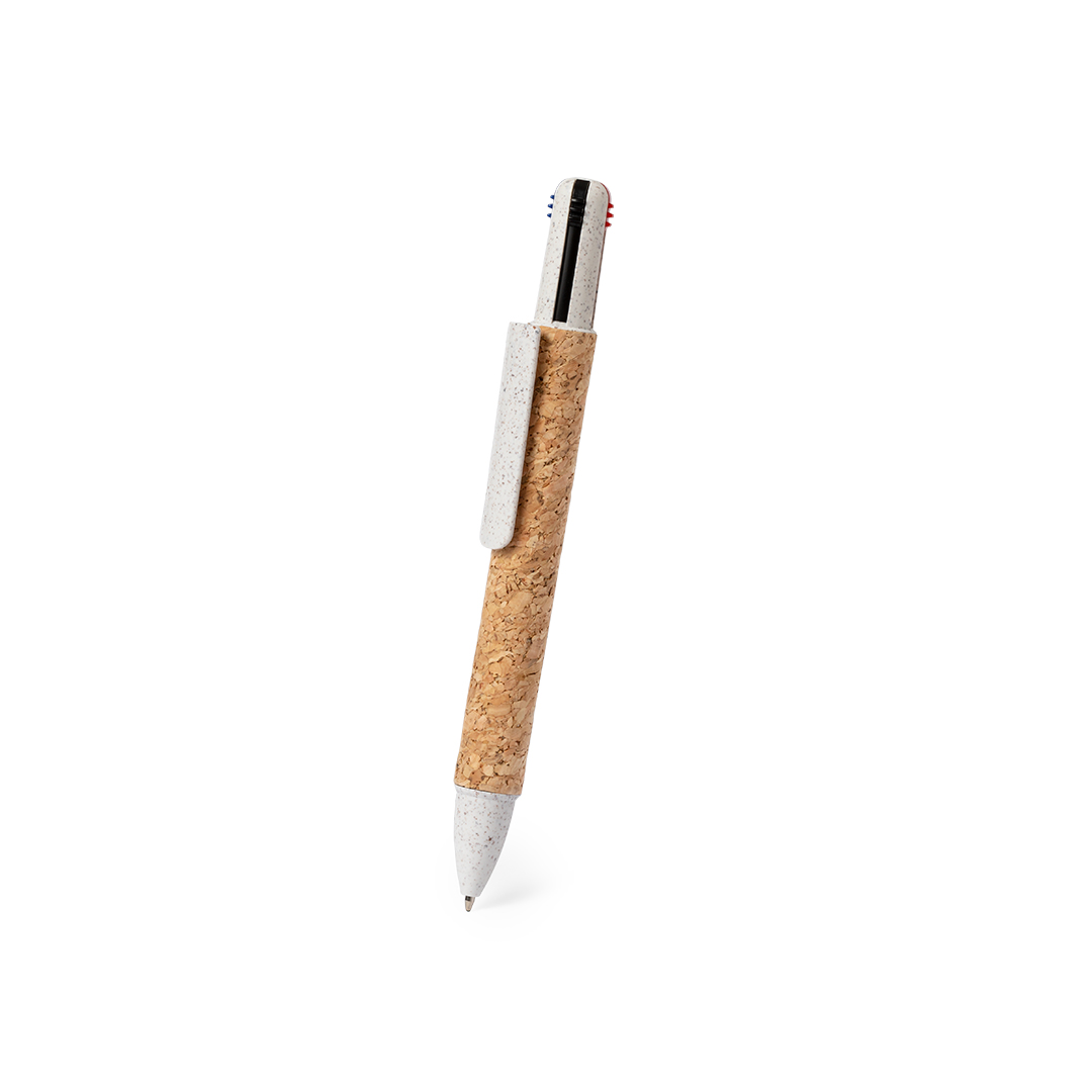 Kugelschreiber Stello 4-in-1 aus Kork & Weizenstroh, bedruckbar