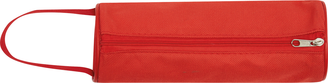 Stiftetasche SCHOOL rund – Polyester, Reißverschluss, bedruckbar