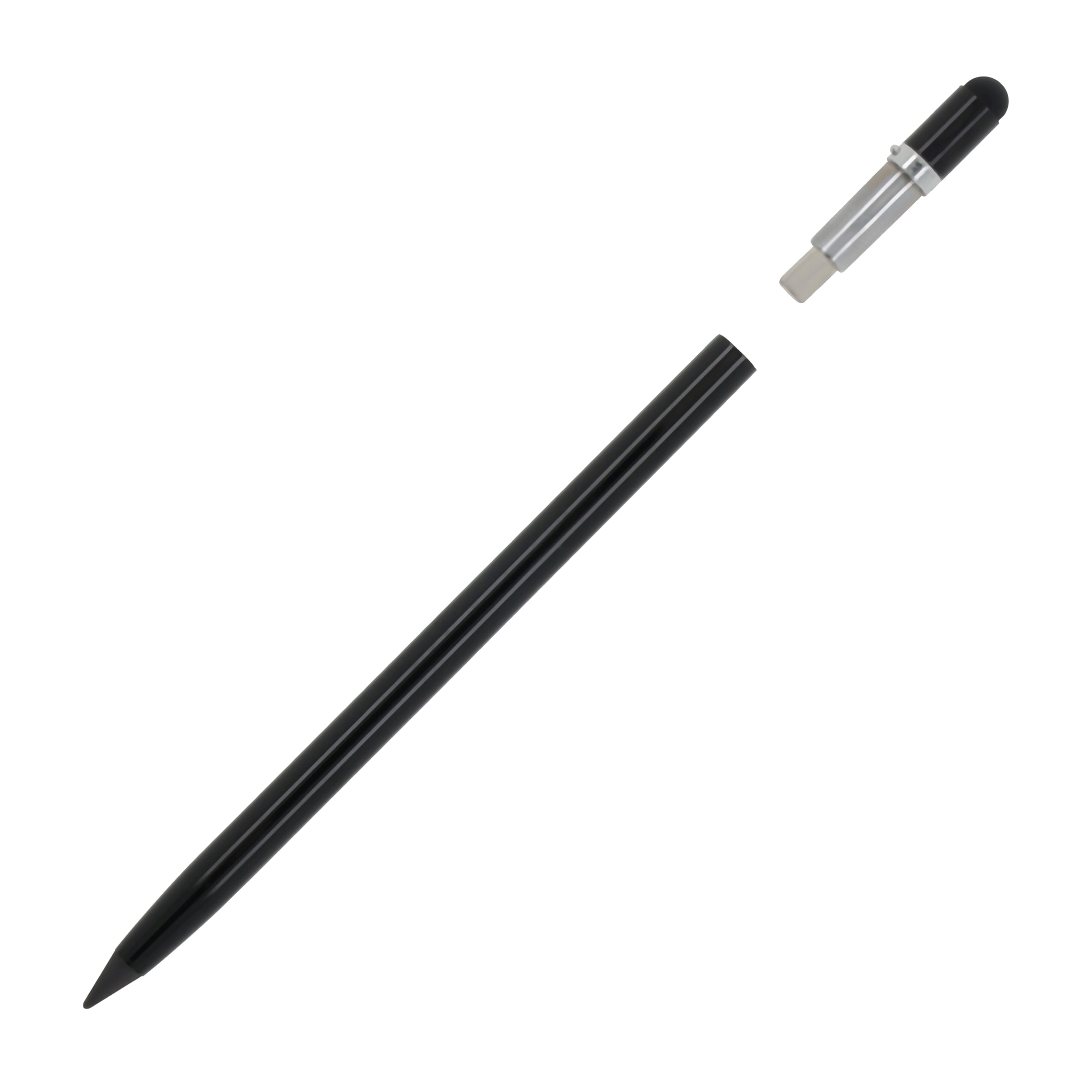 Aluminiumbleistift mit Radiergummi als Werbeartikel - langlebig, Graphitspitze