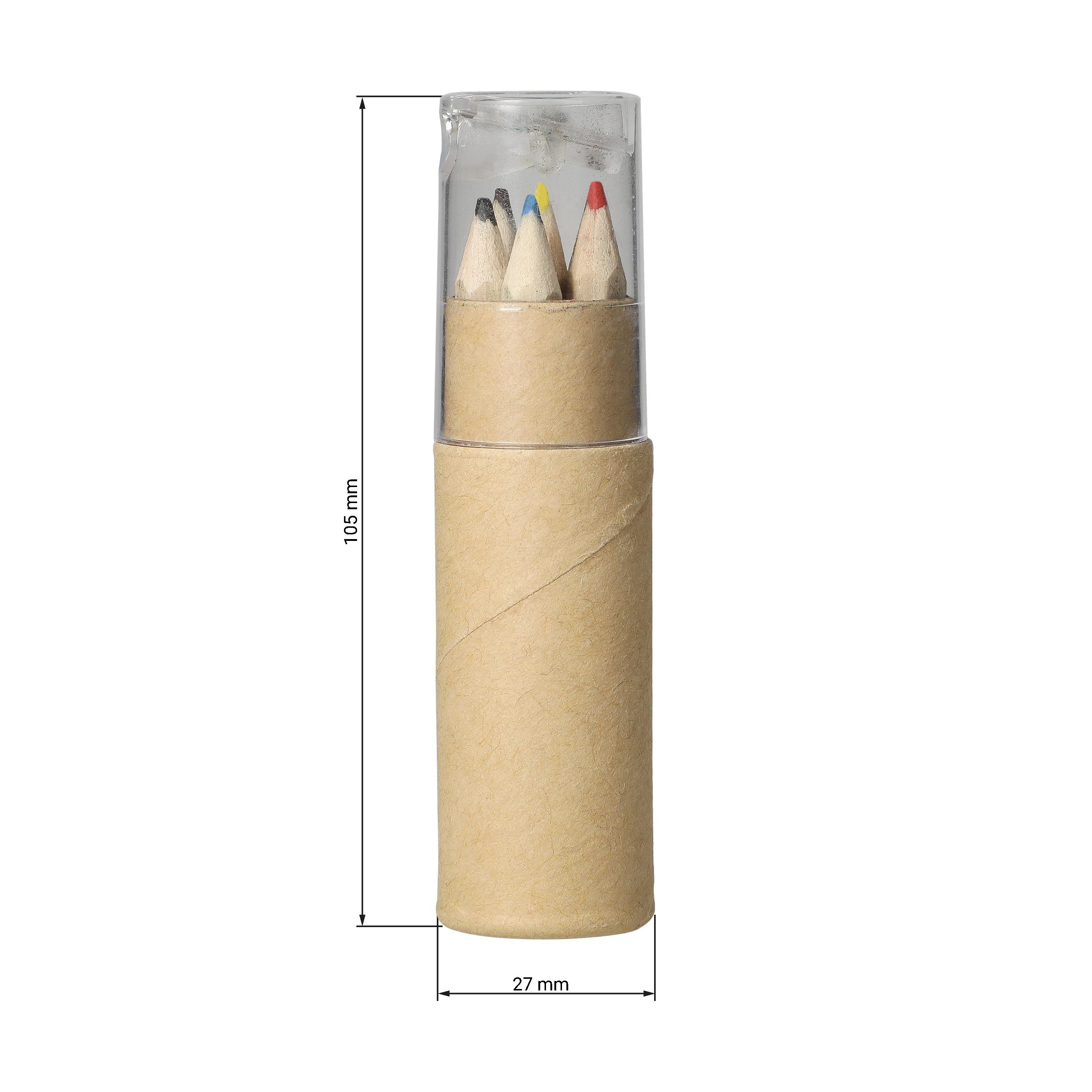 Buntstifte-Set Sharpener 6er Holz mit Spitzer - Werbeartikel bedruckbar