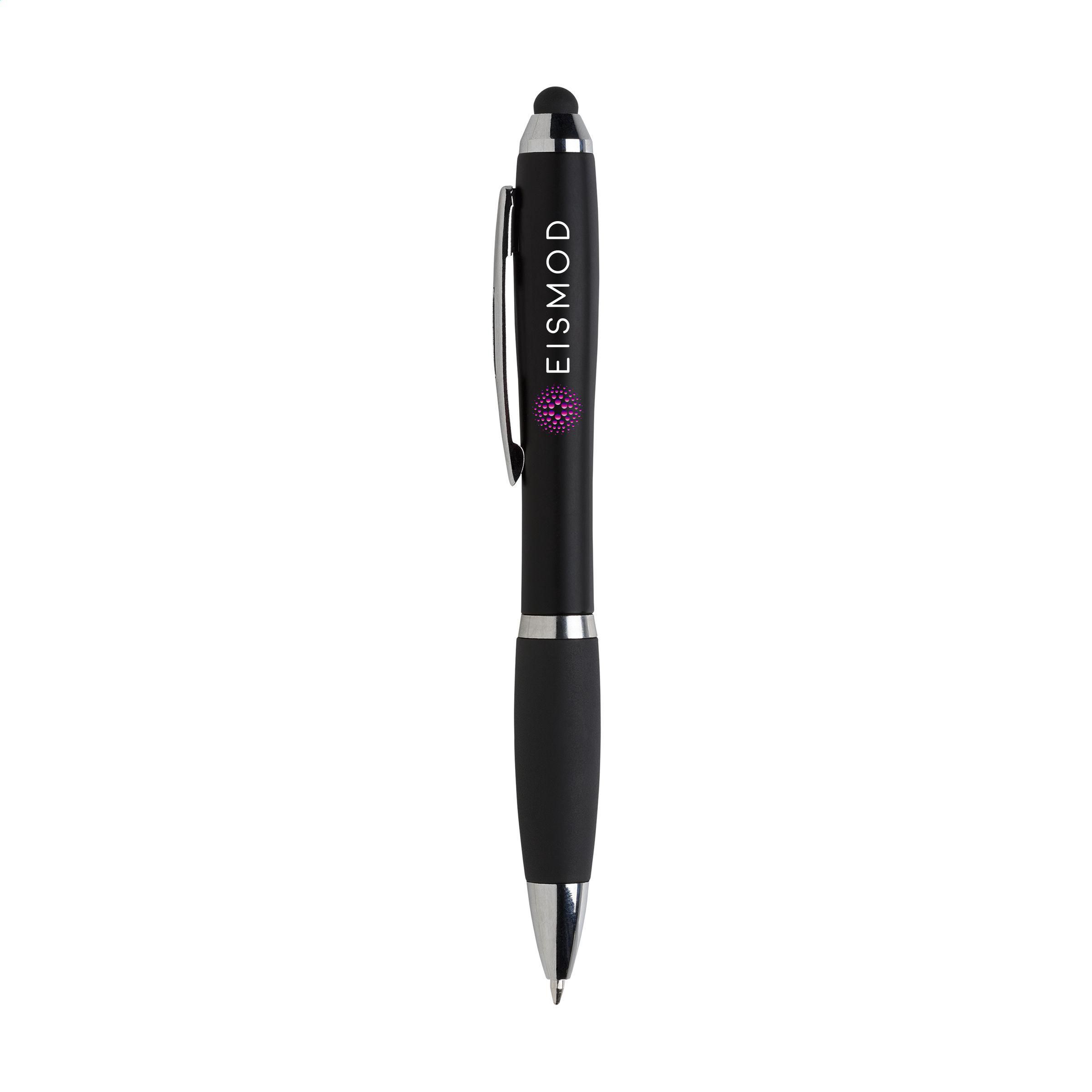 Touchpen Kugelschreiber Athos aus Kunststoff, blauschreibend, bedruckbar