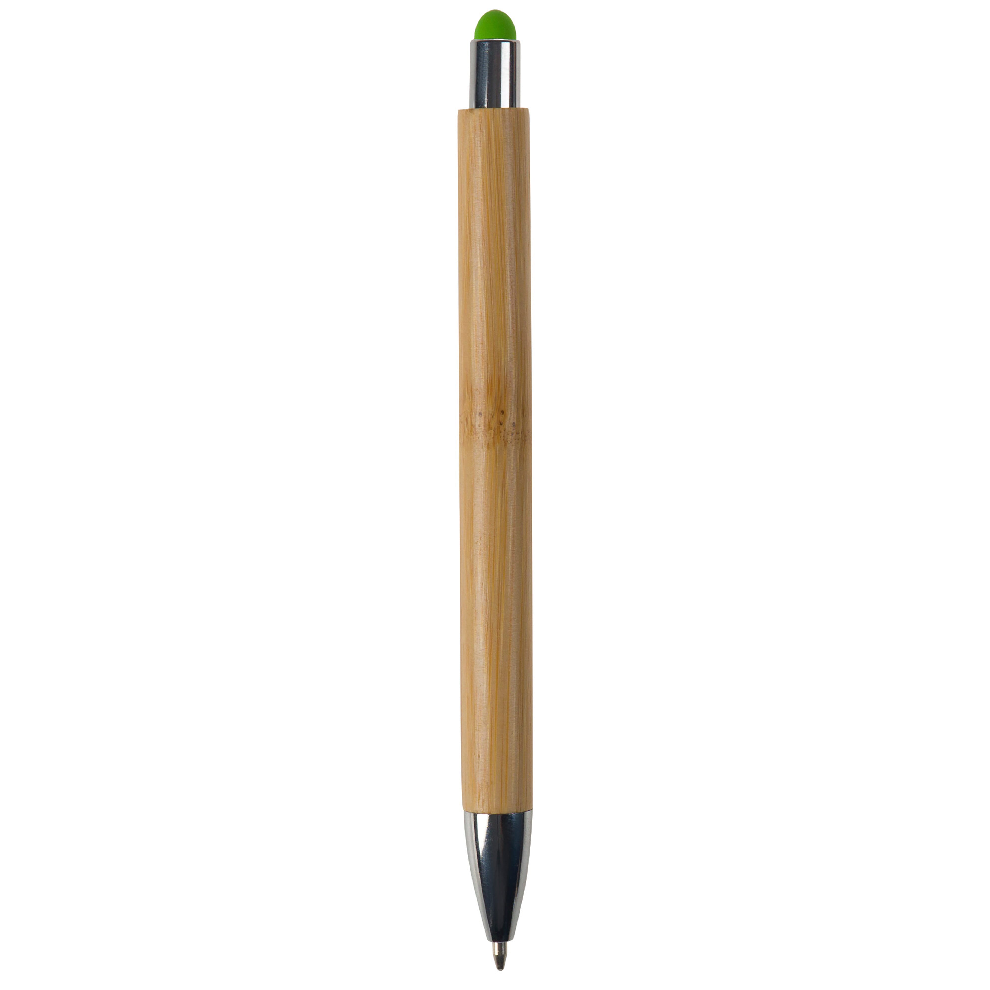Bambus Kugelschreiber New York mit Touchpen & Metallclip, bedruckbar