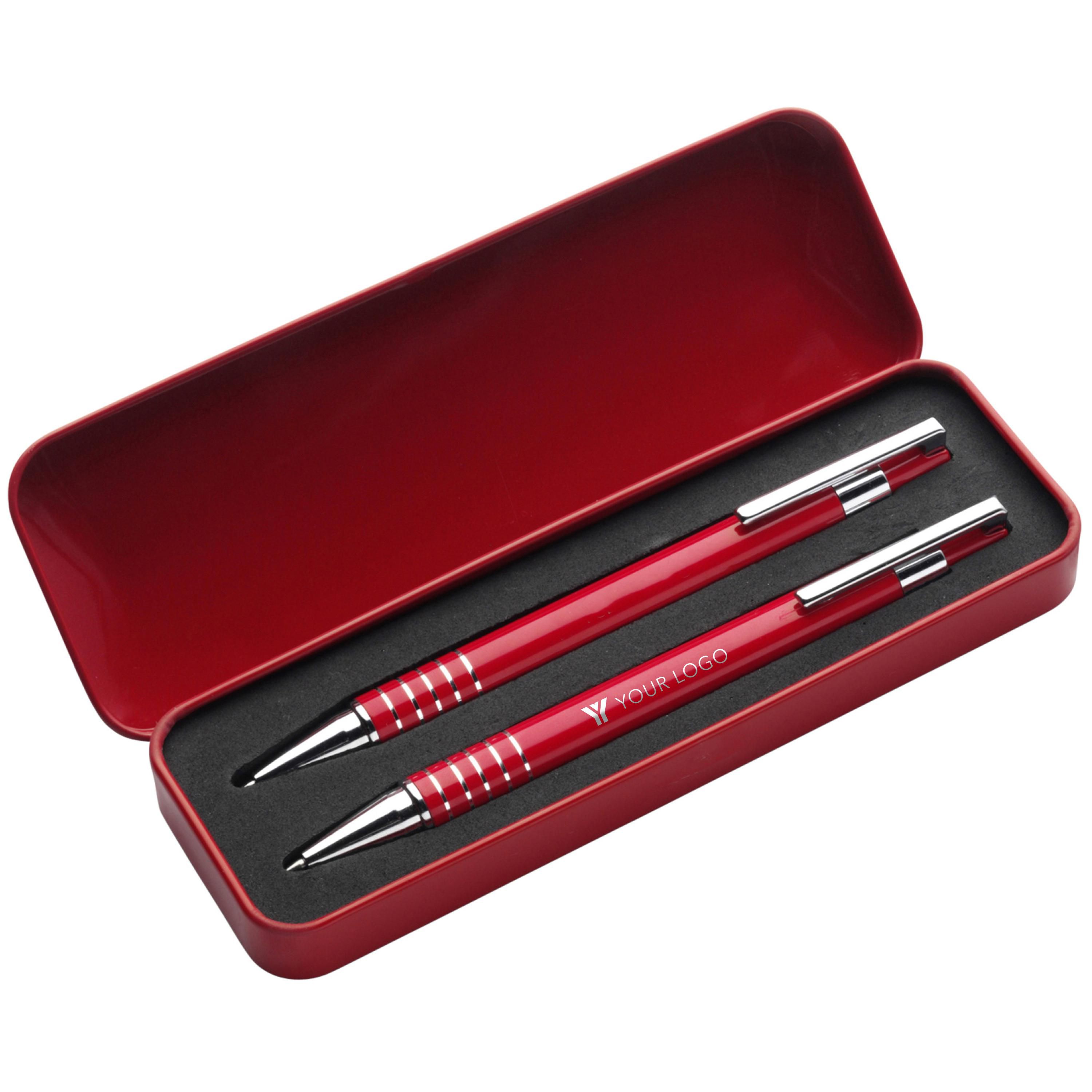 Schreibset Metall Yolanda – Kugelschreiber & Druckbleistift bedruckbar
