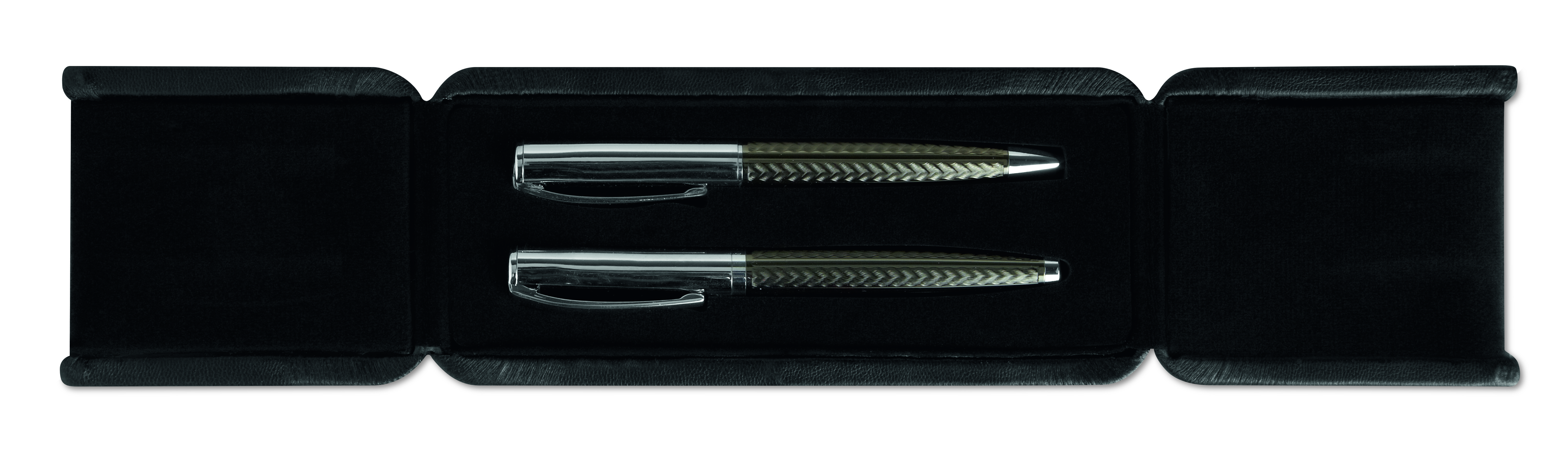 Schreibset DERRICK – Drehkugelschreiber & Tintenroller im Geschenkset, bedruckbar