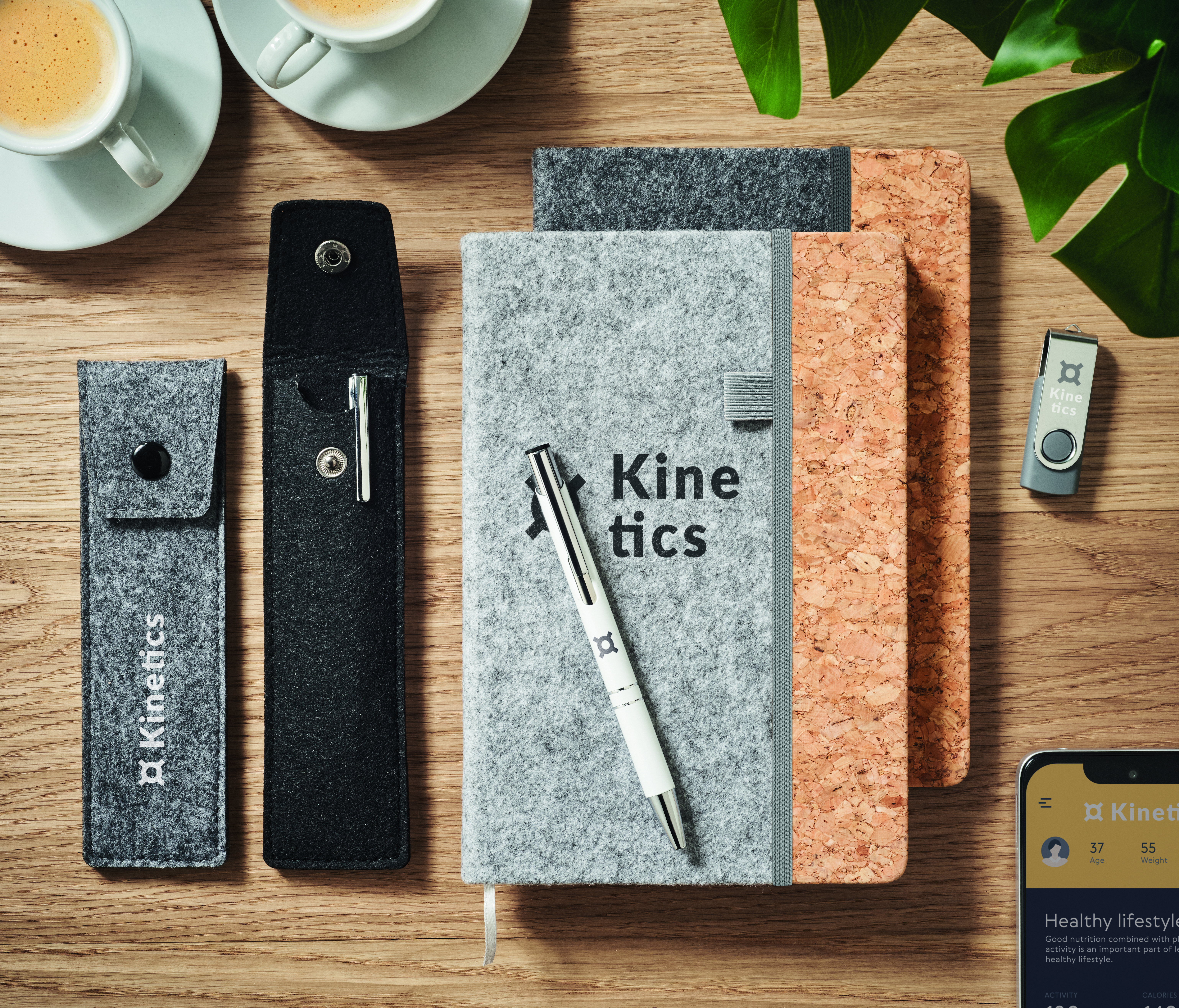 Stifte-Etui CENCIL aus RPET-Filz, für 2 Stifte – bedruckbar