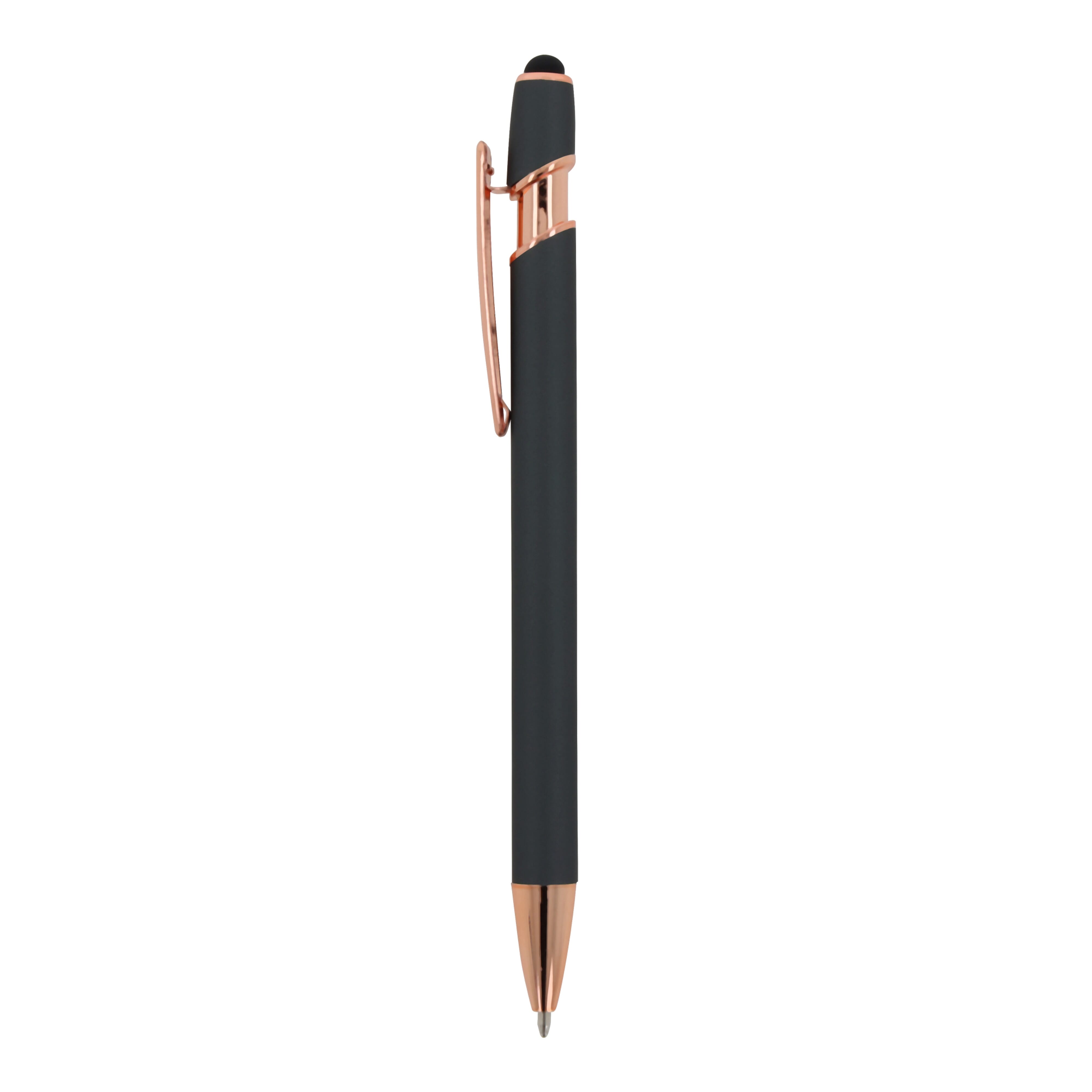 Kugelschreiber Paris Deluxe Metall gummiert mit Stylus, Werbeartikel