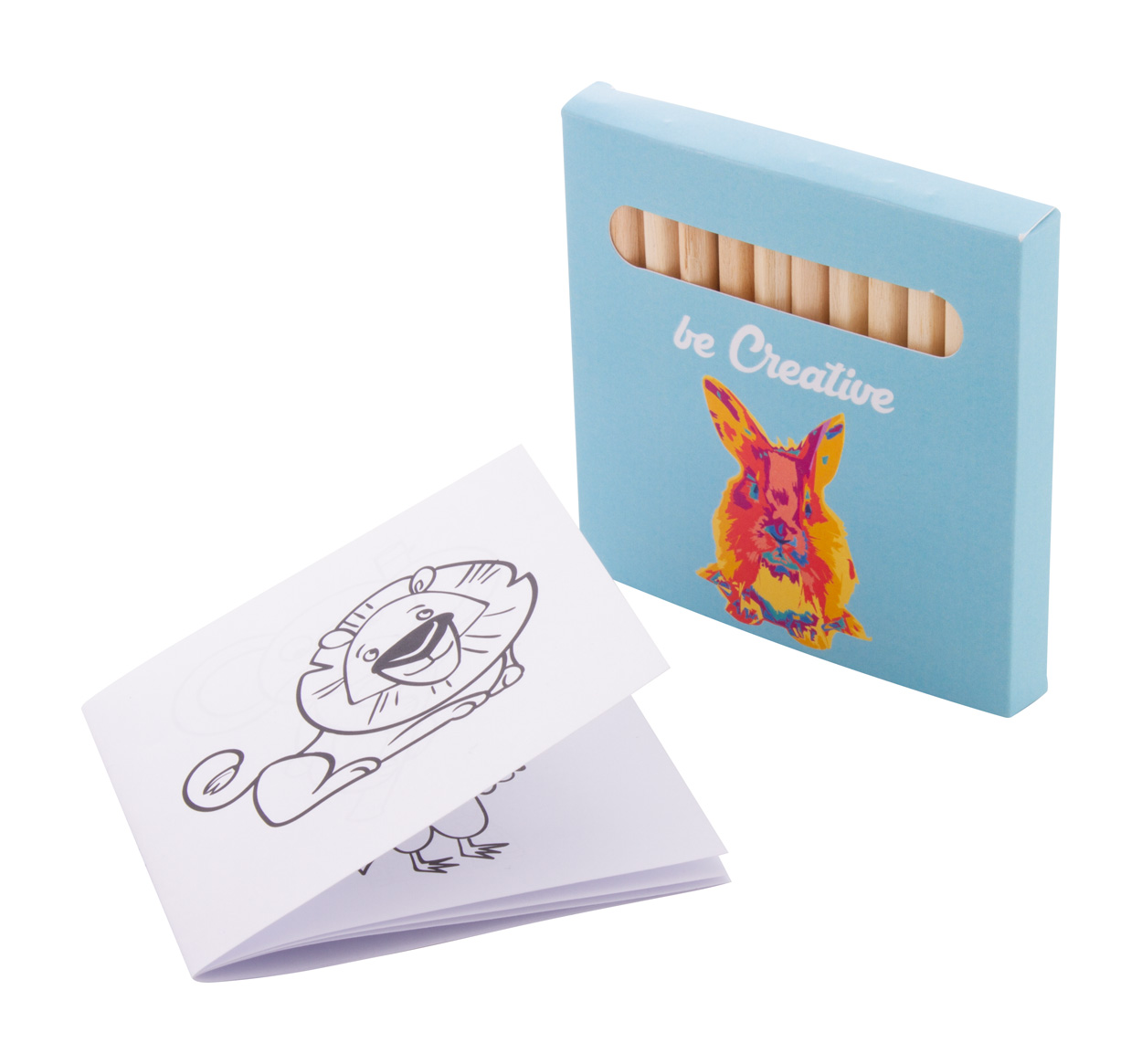 Ausmalset Tiere Coloxil – 12 Holzbuntstifte & Malbuch, bedruckbar