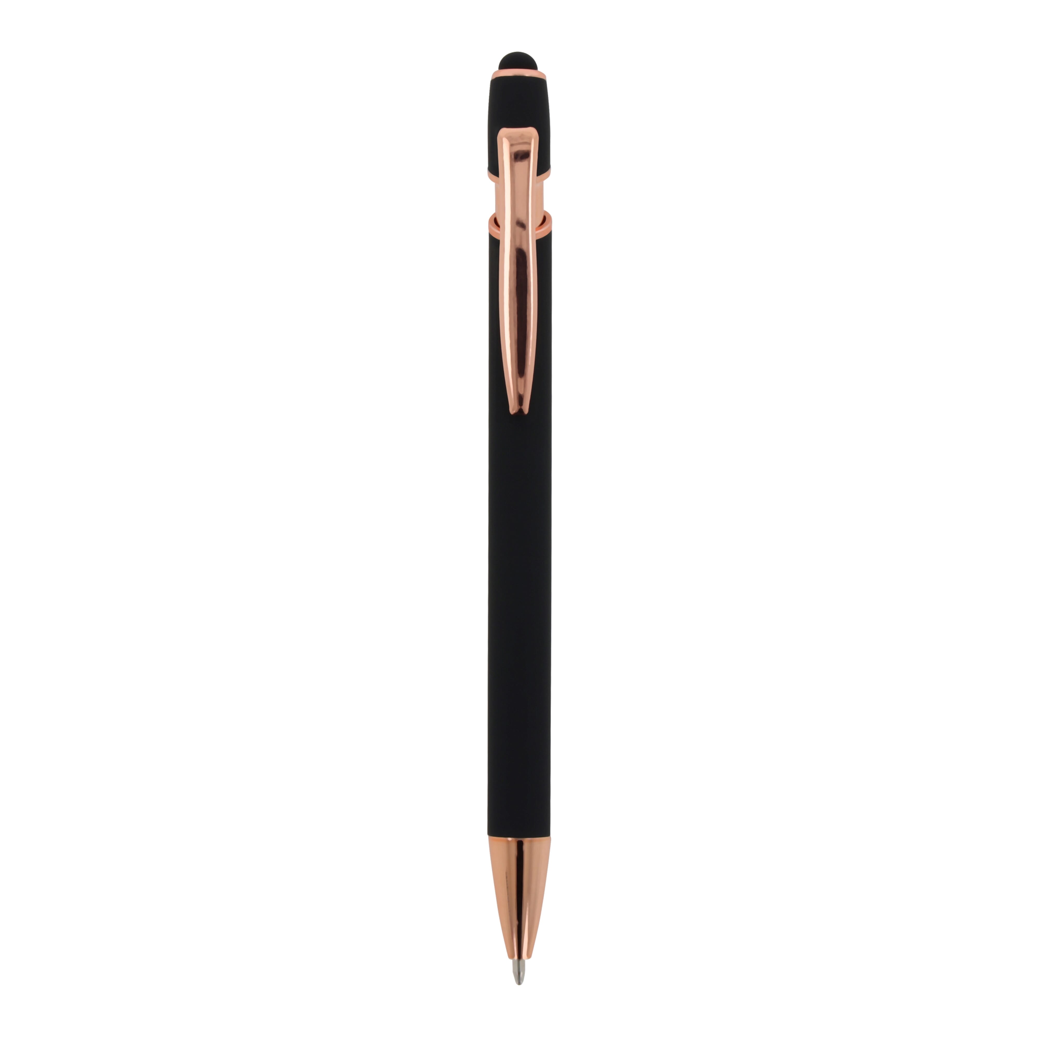 Kugelschreiber Paris Deluxe Metall gummiert mit Stylus, Werbeartikel