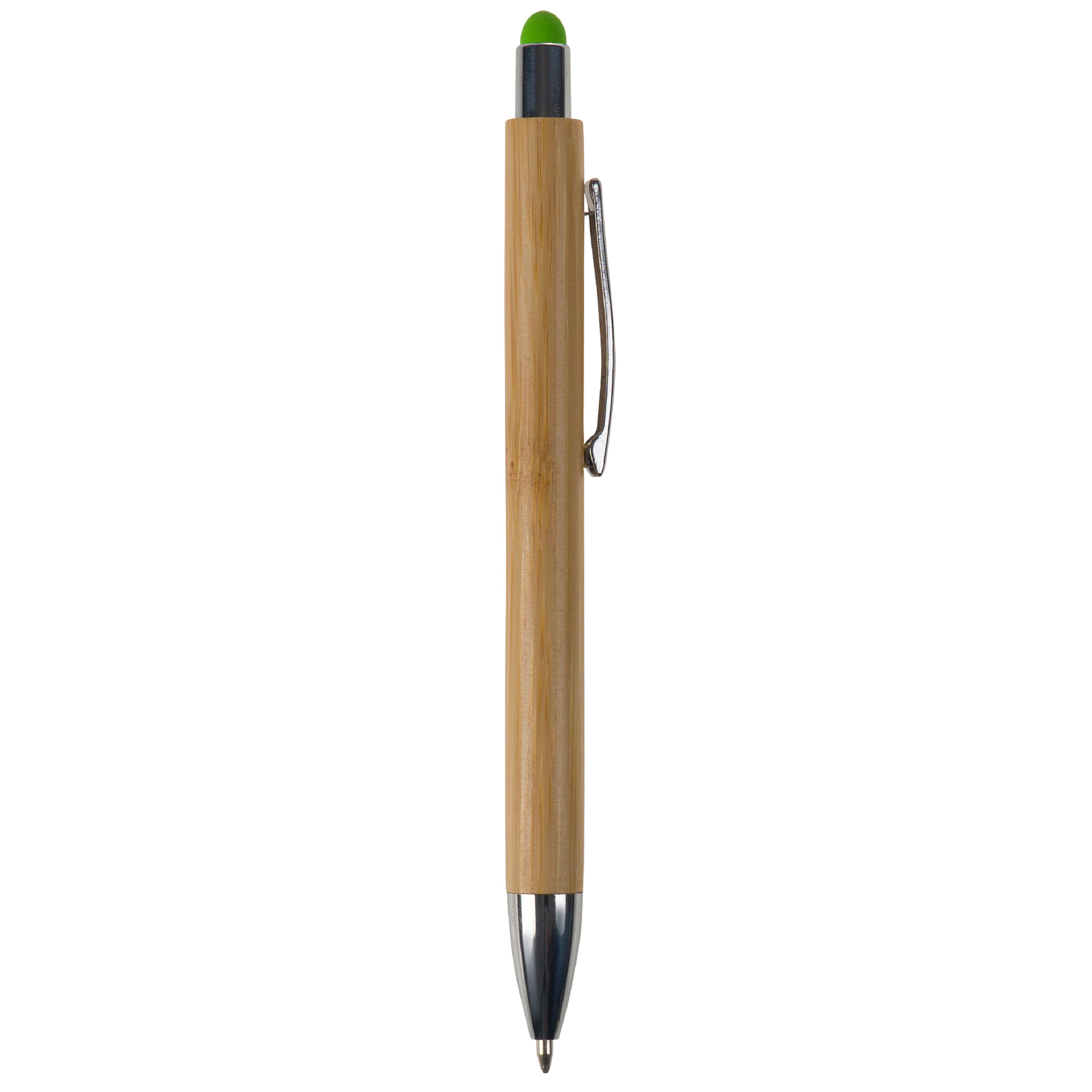 Bambus Kugelschreiber New York mit Touchpen & Metallclip, bedruckbar