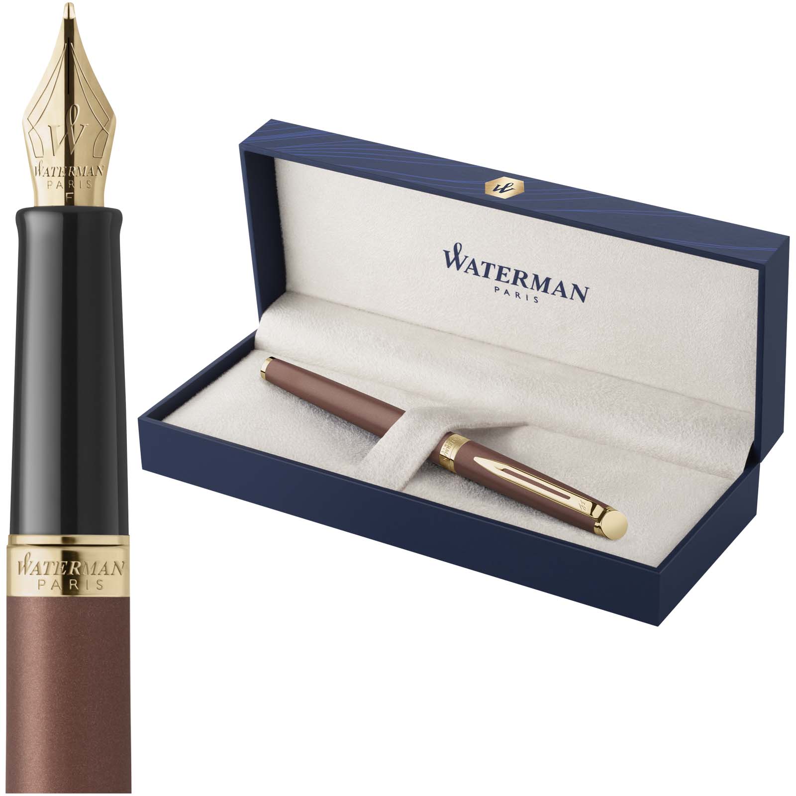 Waterman Hemisphere Füllfederhalter M aus Edelstahl als Werbeartikel