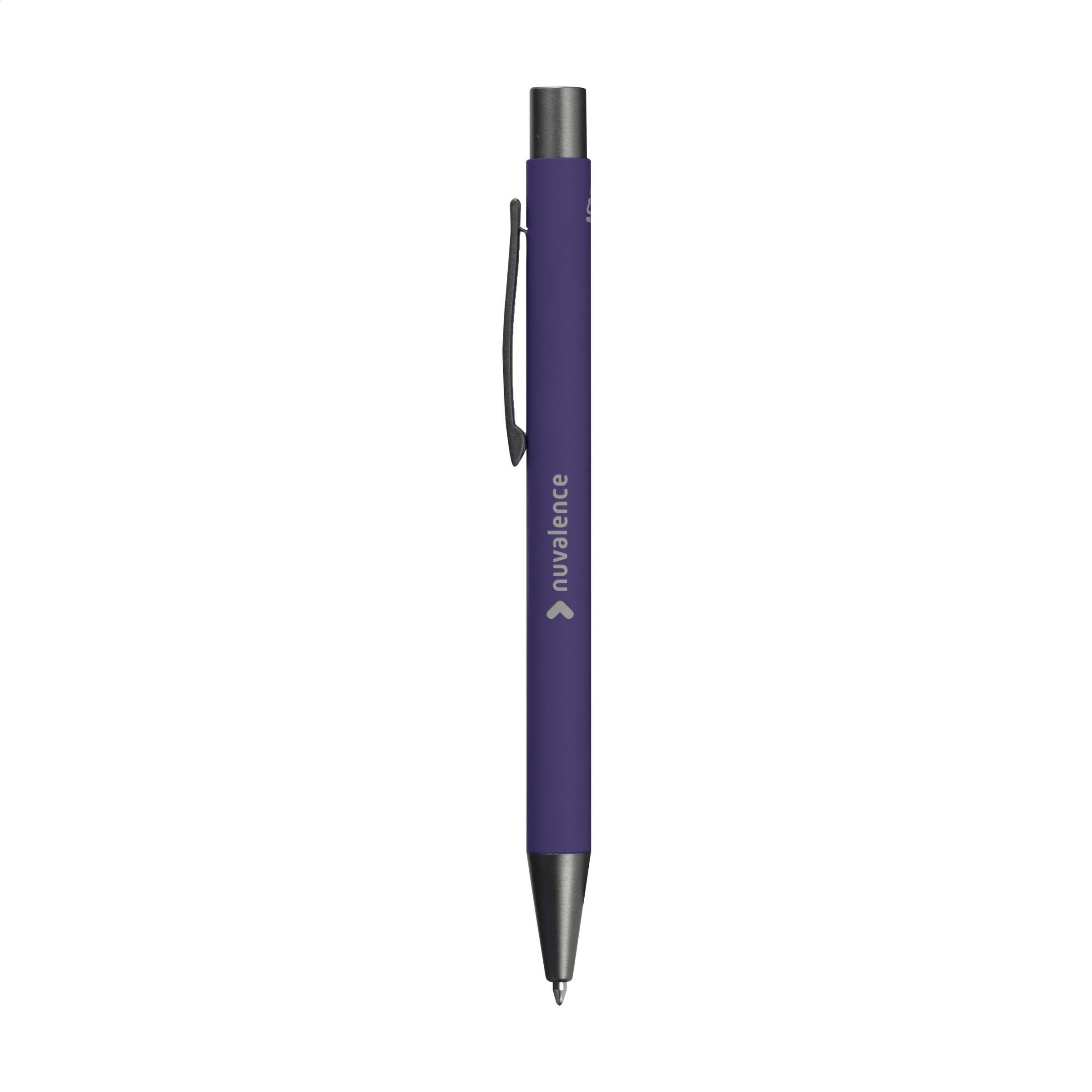 Kugelschreiber Brady Soft Touch aus recyceltem Aluminium, bedruckbar