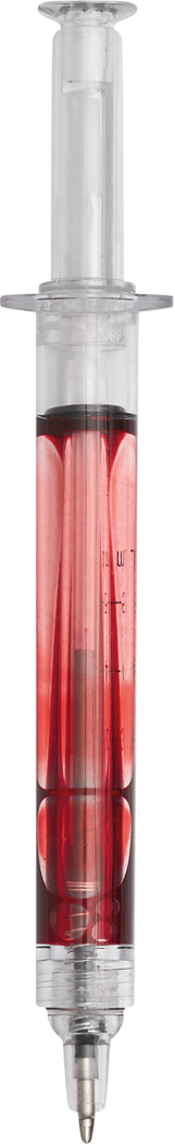 Kugelschreiber INJECTION – Spritzen-Form, Kunststoff, bedruckbar als Werbeartikel