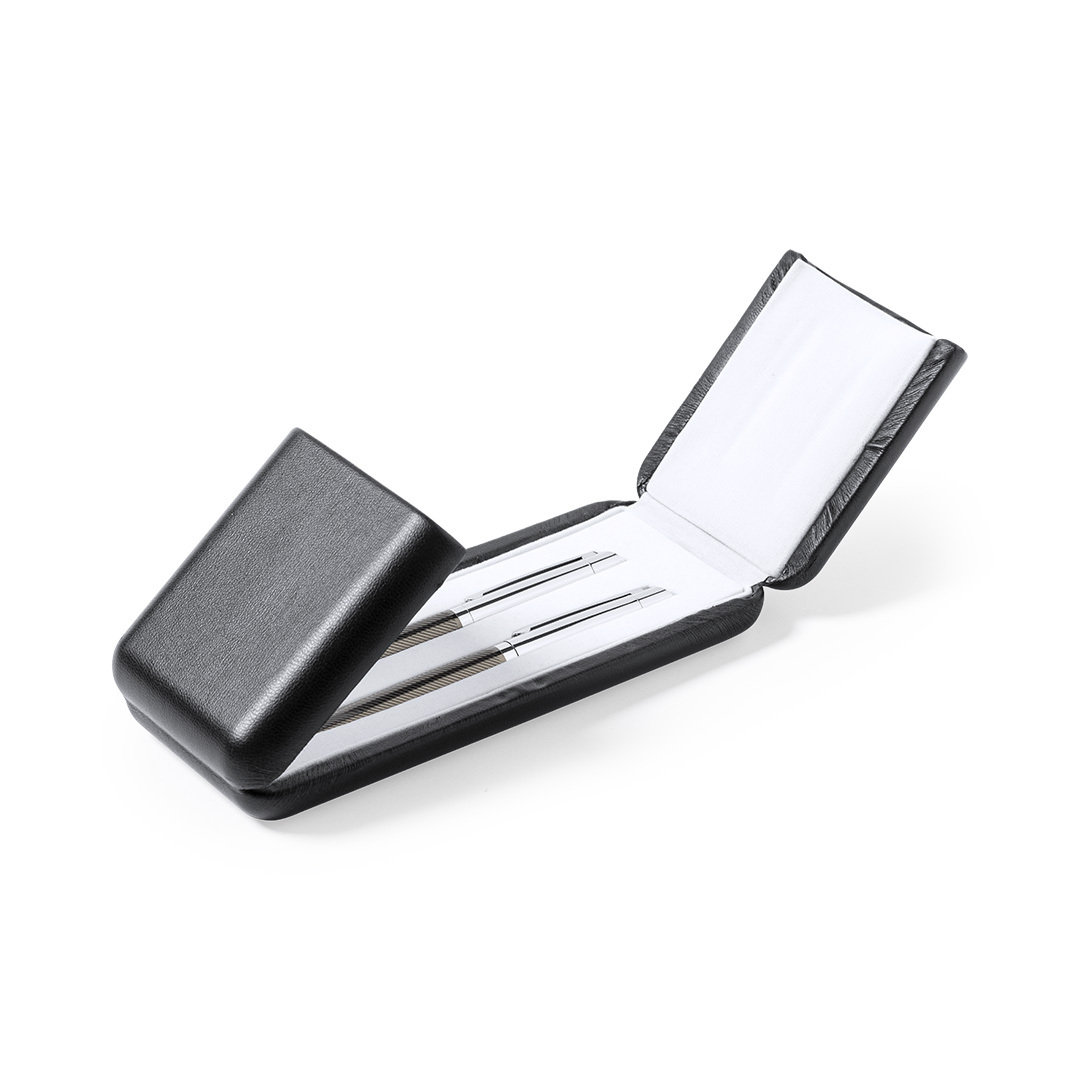 Schreibset Williams Metall – Kugelschreiber & Rollerpen im Etui, bedruckbar