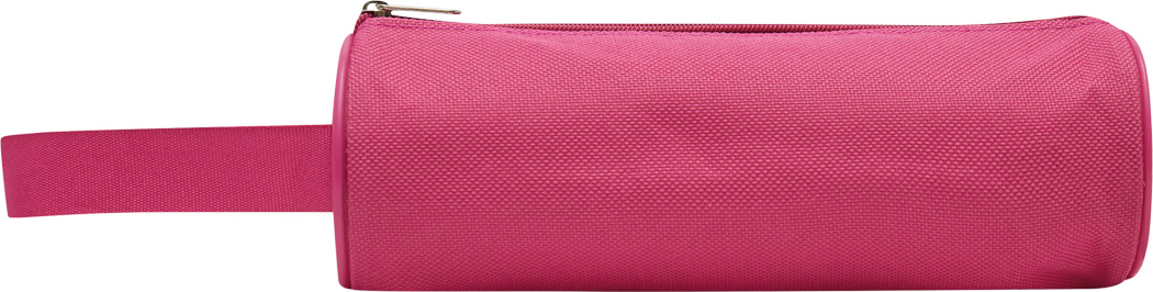 Stiftetasche SCHOOL rund – Polyester, Reißverschluss, bedruckbar