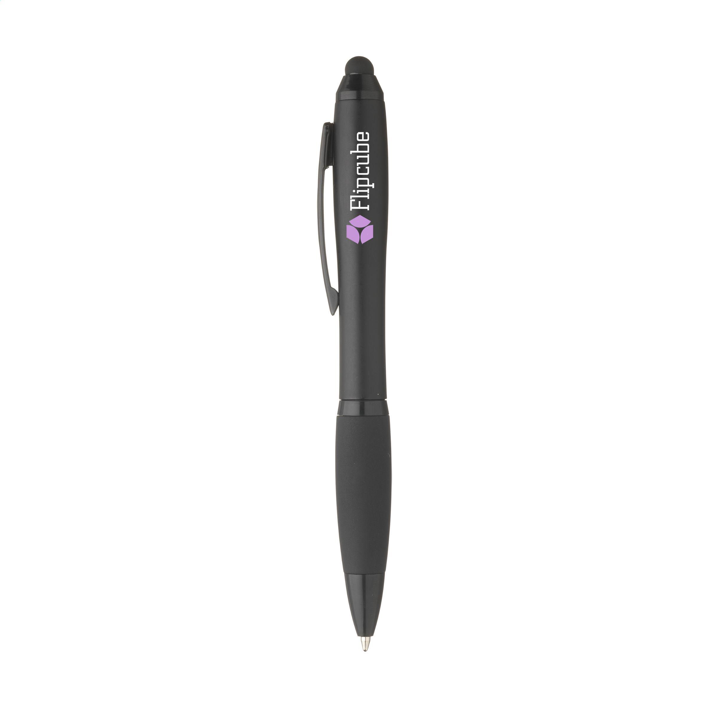 Touchpen Kugelschreiber Athos aus Kunststoff, blauschreibend, bedruckbar