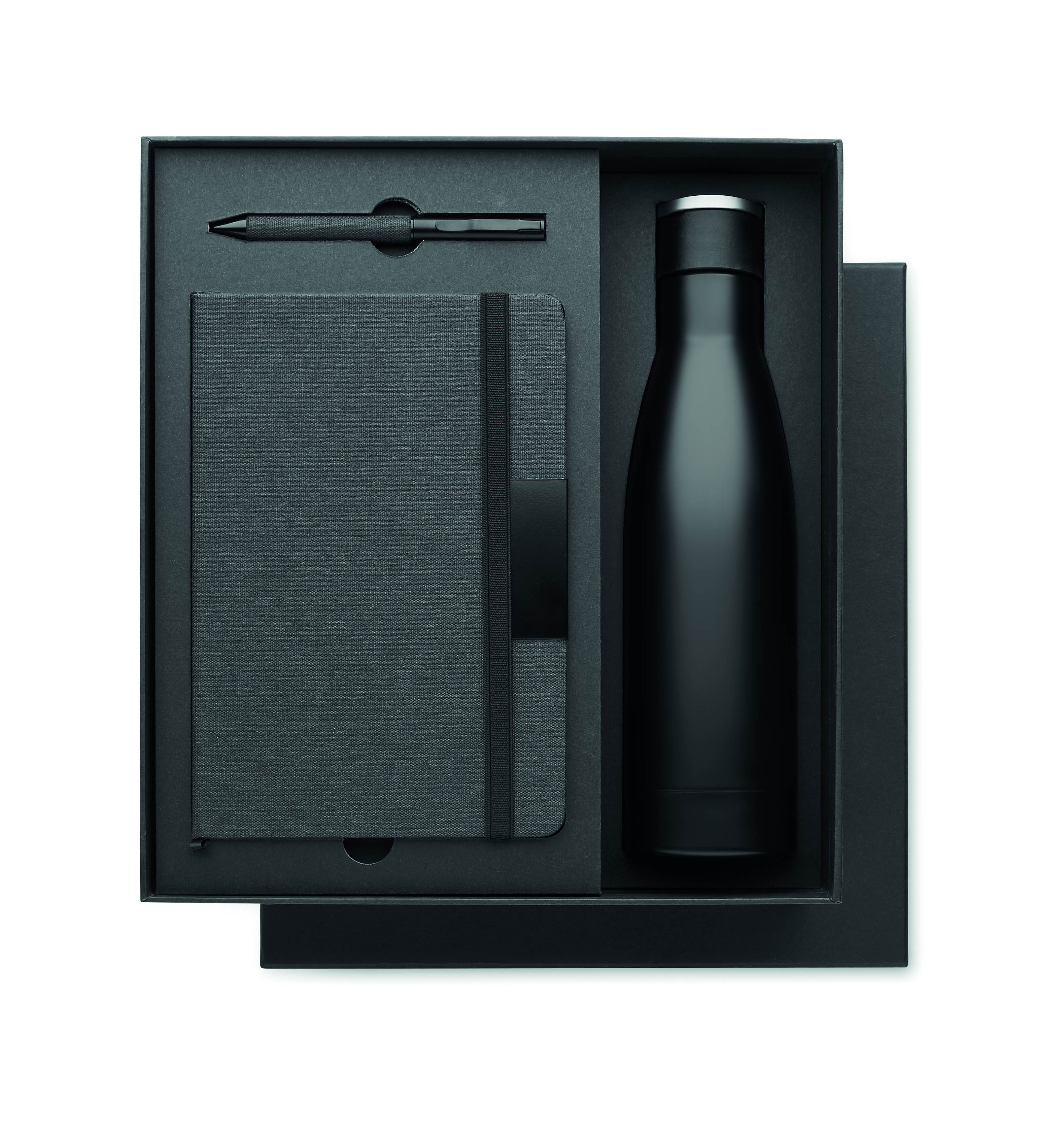 Geschenk-Set YOKOSO: Notizbuch A5, Kugelschreiber & Isolierflasche 500 ml