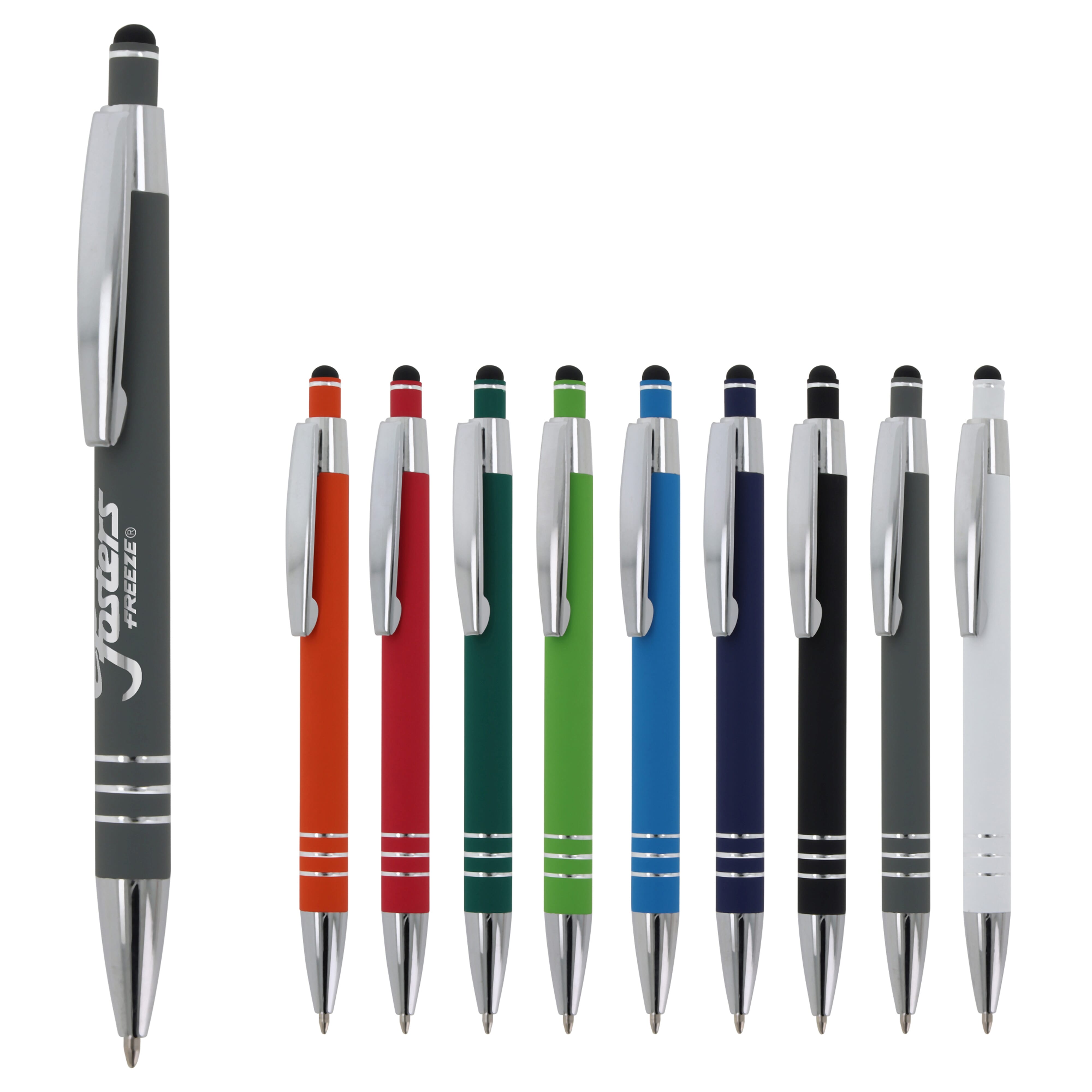 Kugelschreiber Athen Metall Softtouch mit Stylus - Werbeartikel bedruckbar