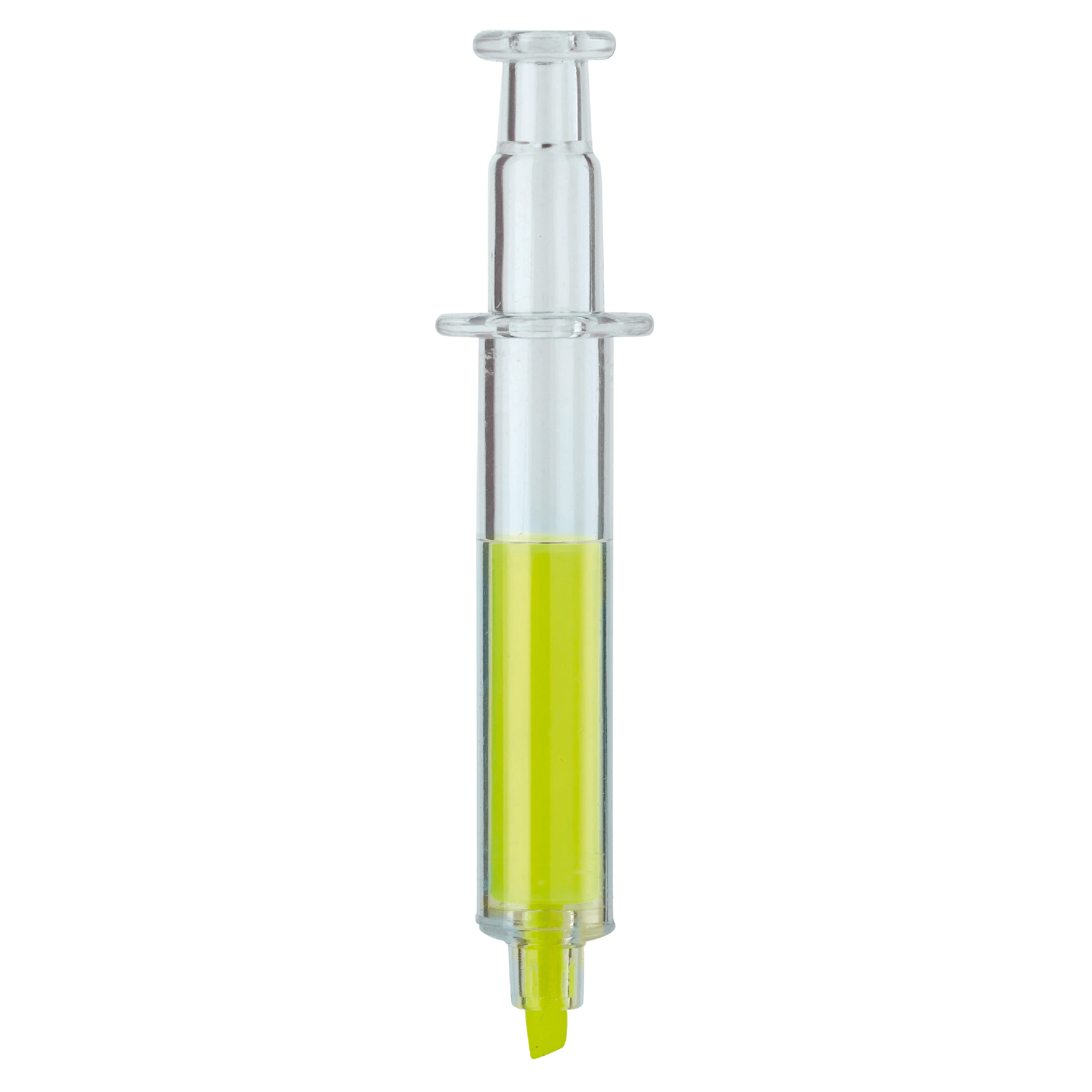 Spritzen-Textmarker bedruckbar – Werbeartikel aus PS, transparent
