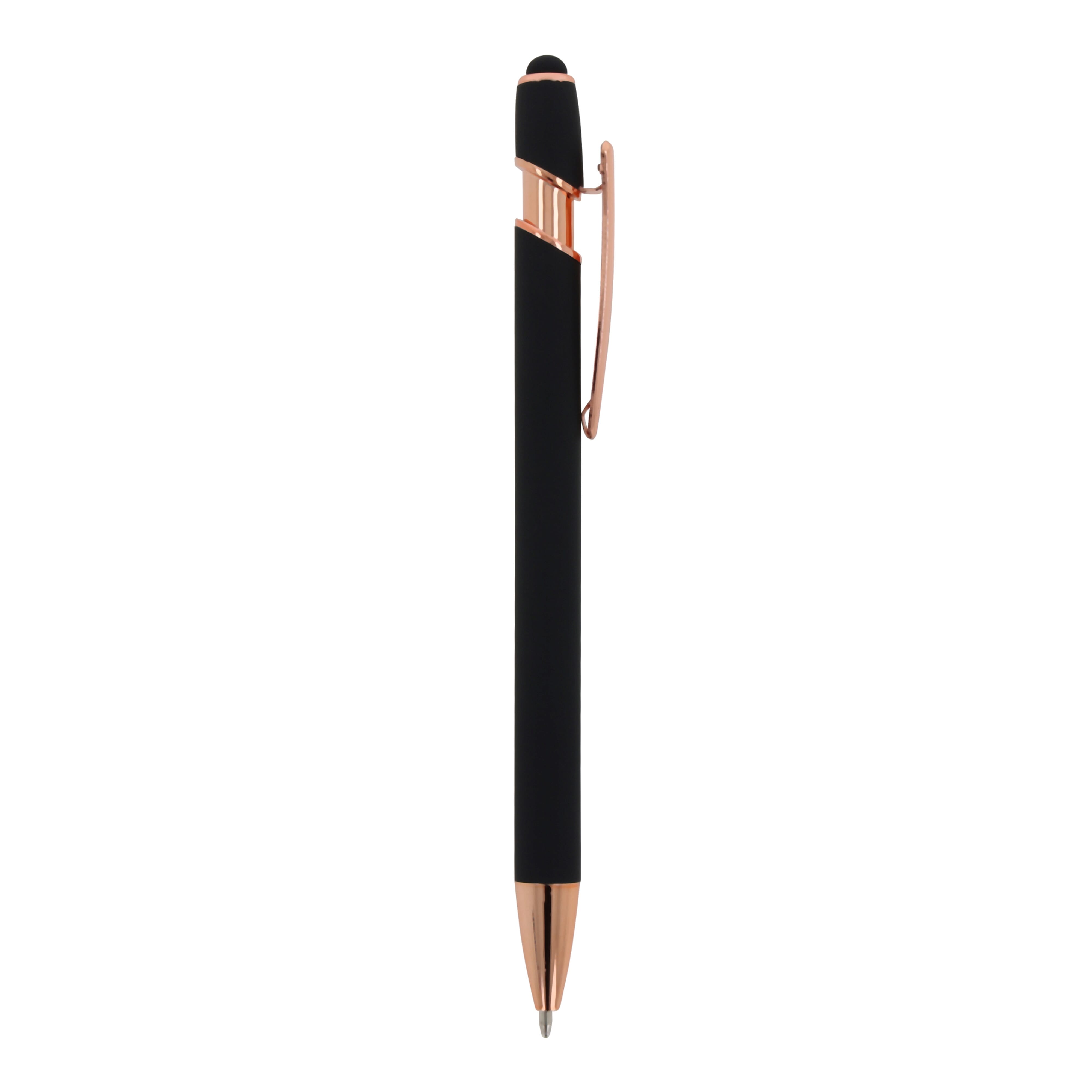 Kugelschreiber Paris Deluxe Metall gummiert mit Stylus, Werbeartikel