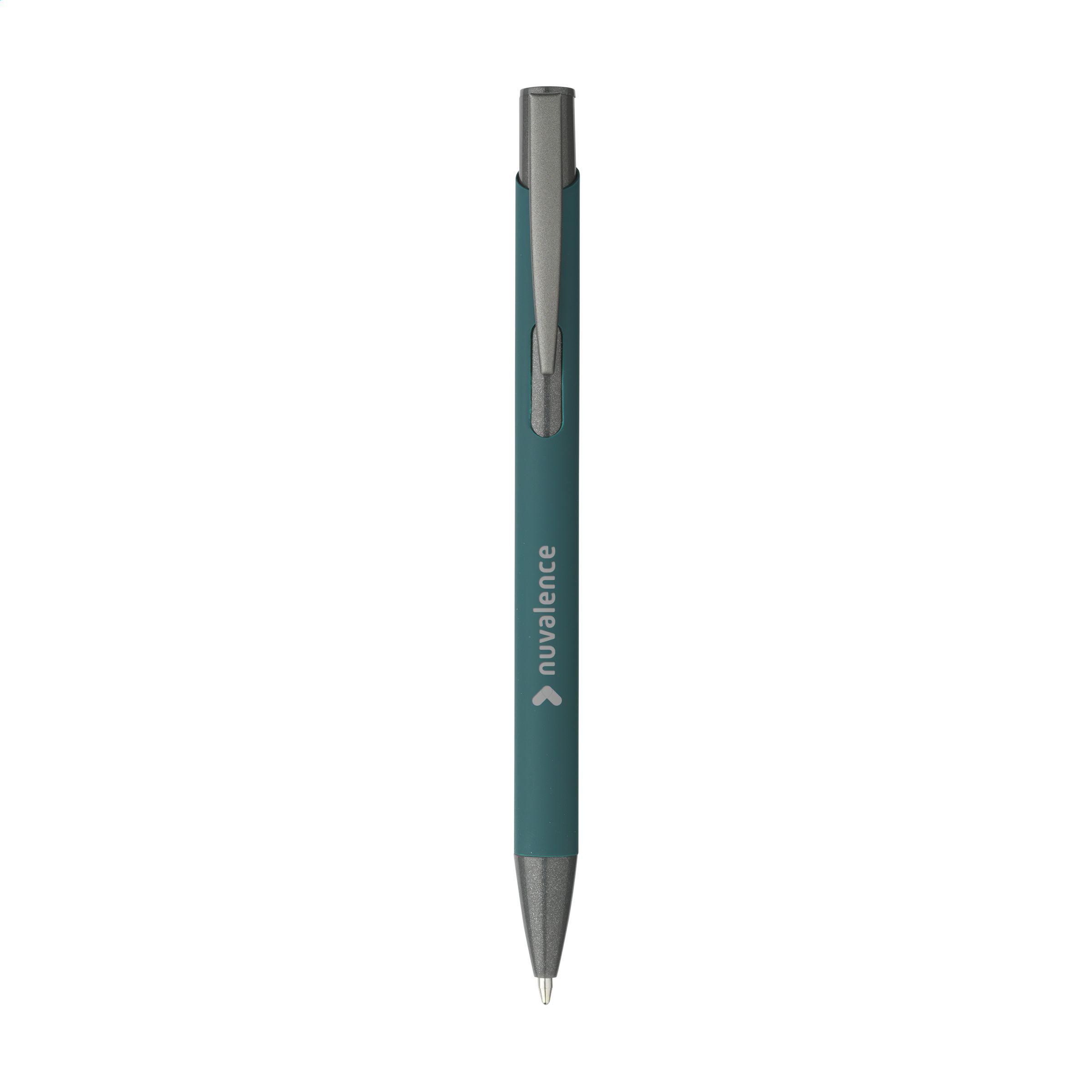 Kugelschreiber Ebony Soft – recyceltes Alu, SoftTouch, bedruckbar