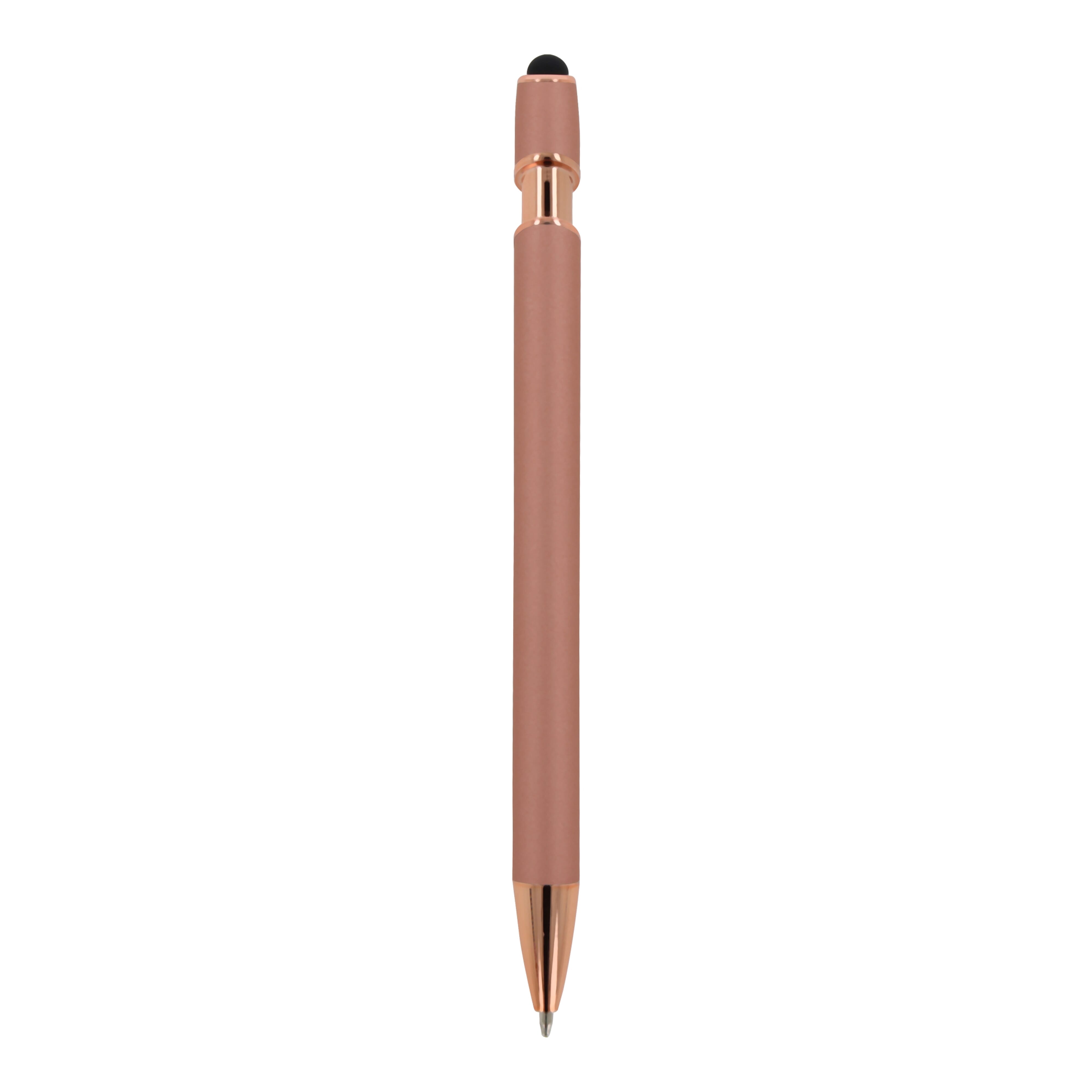 Kugelschreiber Paris Deluxe Metall gummiert mit Stylus, Werbeartikel