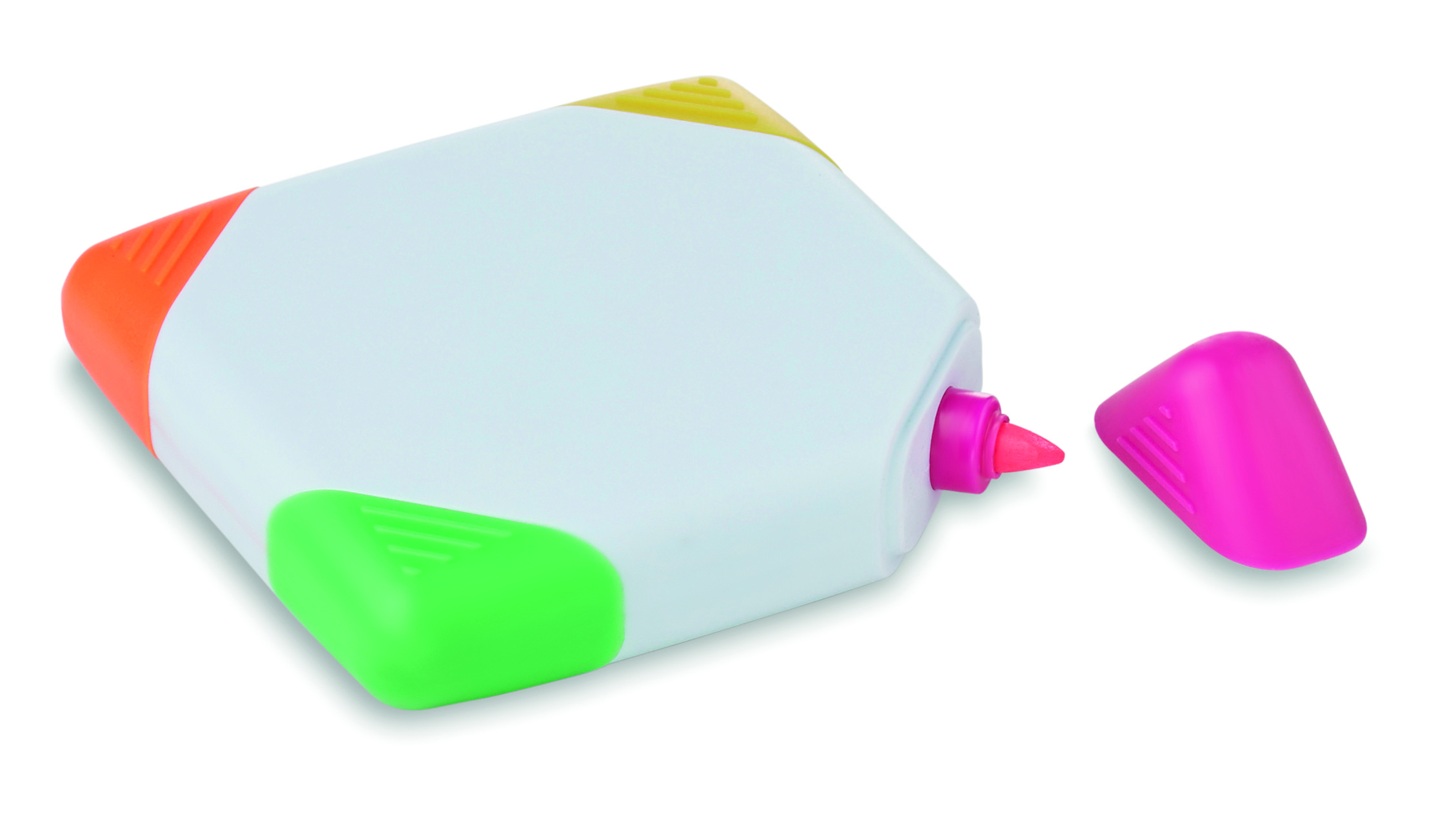4-Farb-Textmarker SQUARIE aus ABS – bedruckbarer Werbeartikel