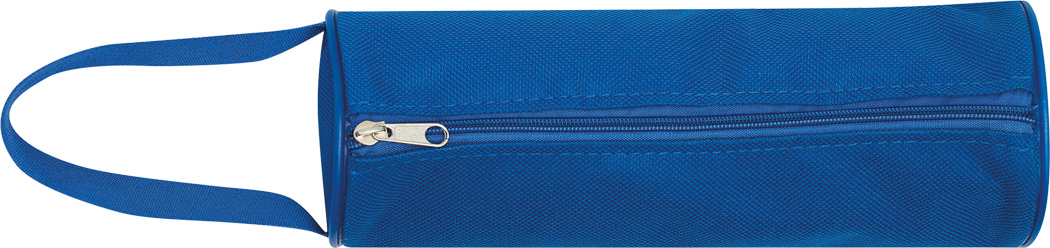 Stiftetasche SCHOOL rund – Polyester, Reißverschluss, bedruckbar