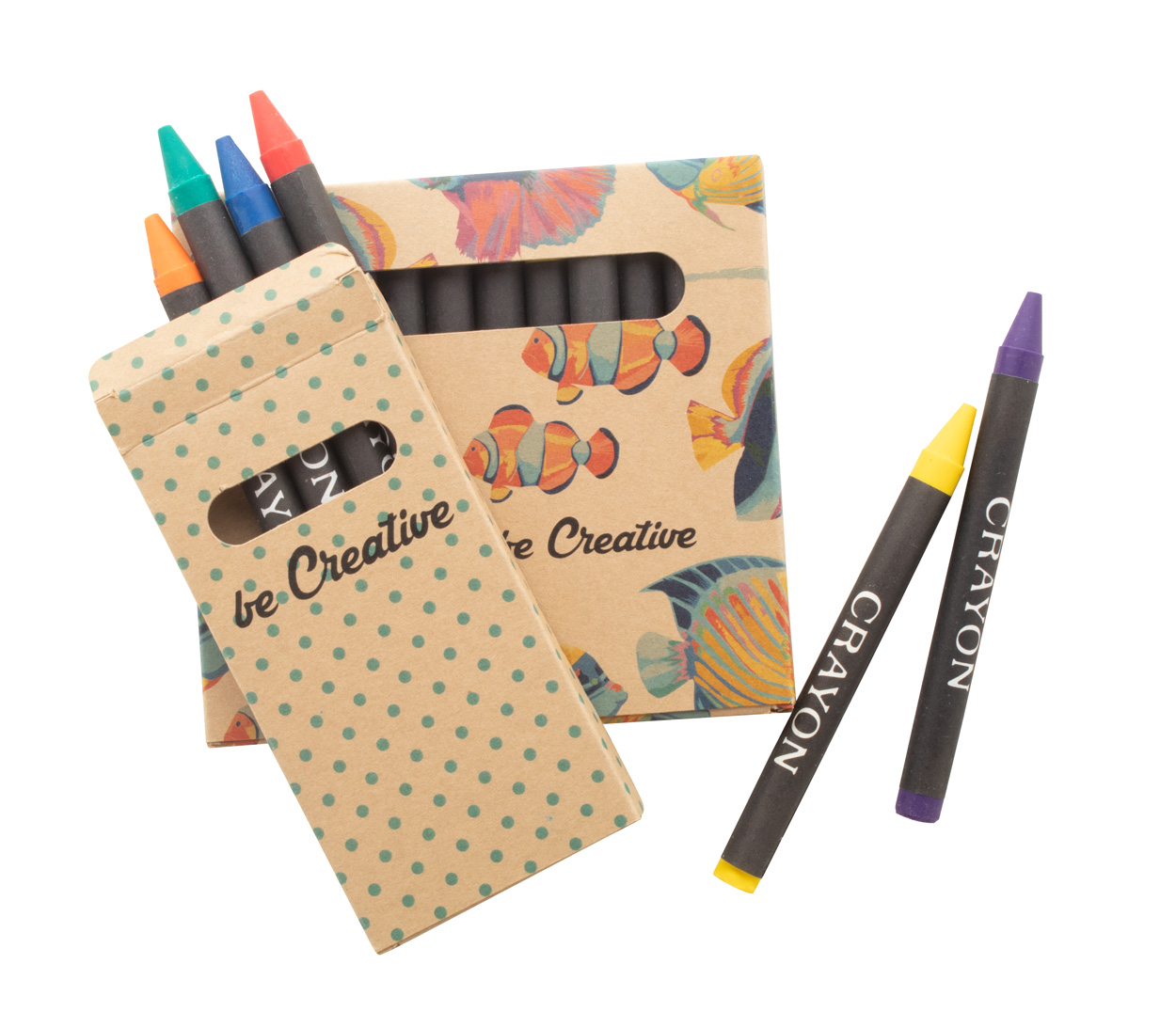 Wachsmalstifte-Set Craxon 6 (6 Stk.) bedruckbar, Kraftpapierbox