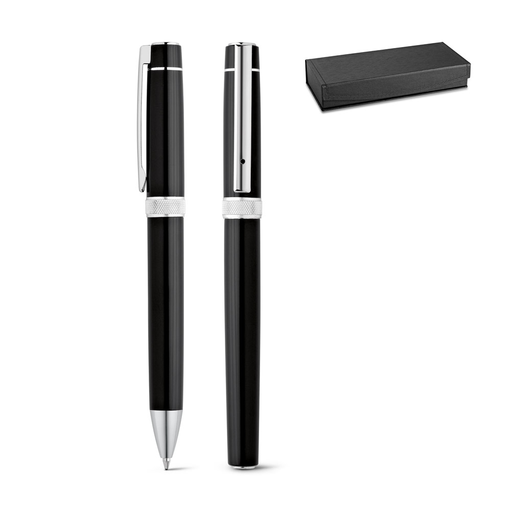DOURO Metall-Schreibset Roller & Kugelschreiber mit Etui, bedruckbar