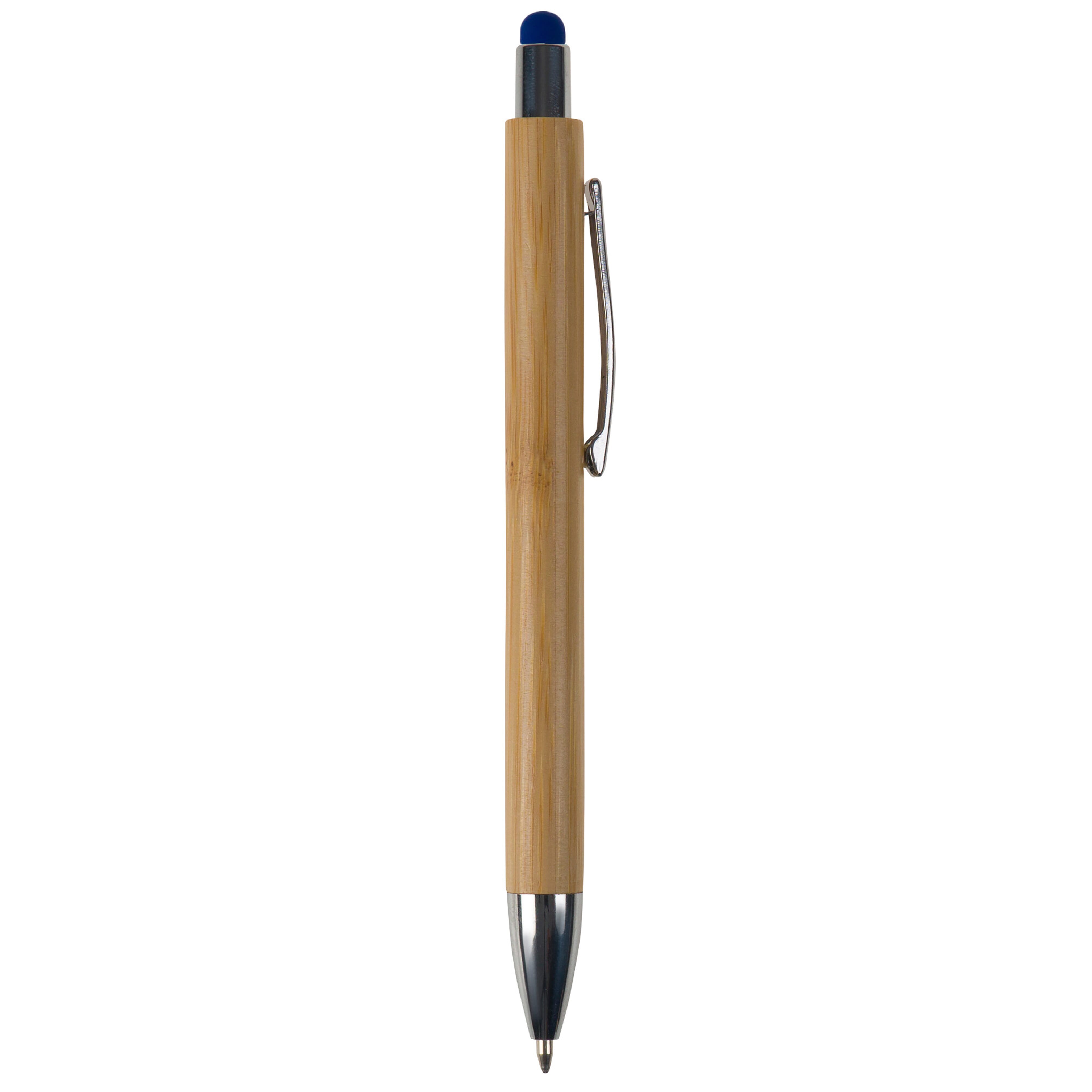 Bambus Kugelschreiber New York mit Touchpen & Metallclip, bedruckbar