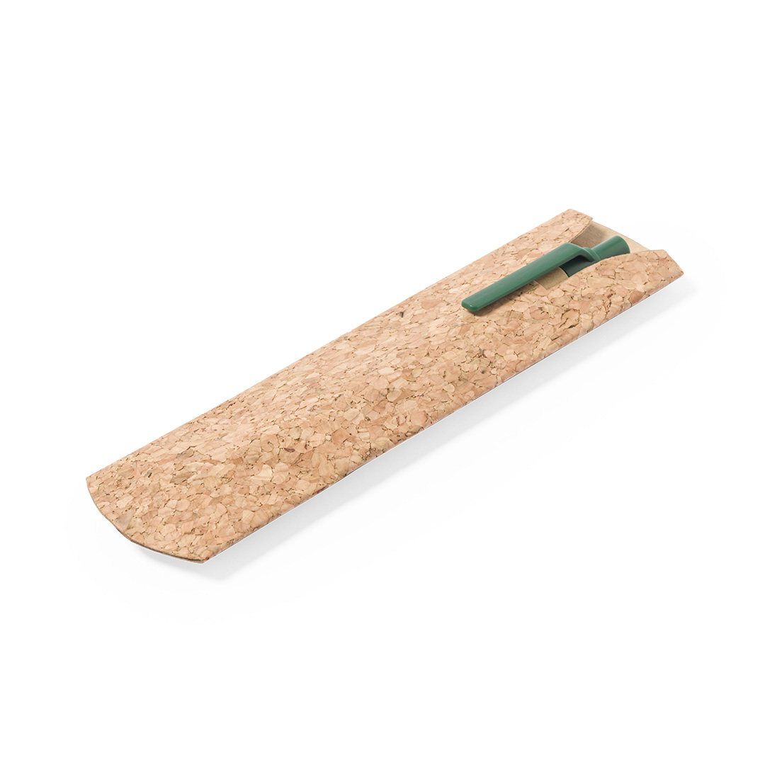 Kugelschreiber-Etui Brunia aus Kork – bedruckbar als Werbeartikel