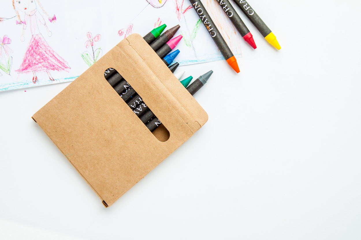 Wachsmalstift-Set Lola 12-tlg. – bedruckbare Malstifte als Werbeartikel
