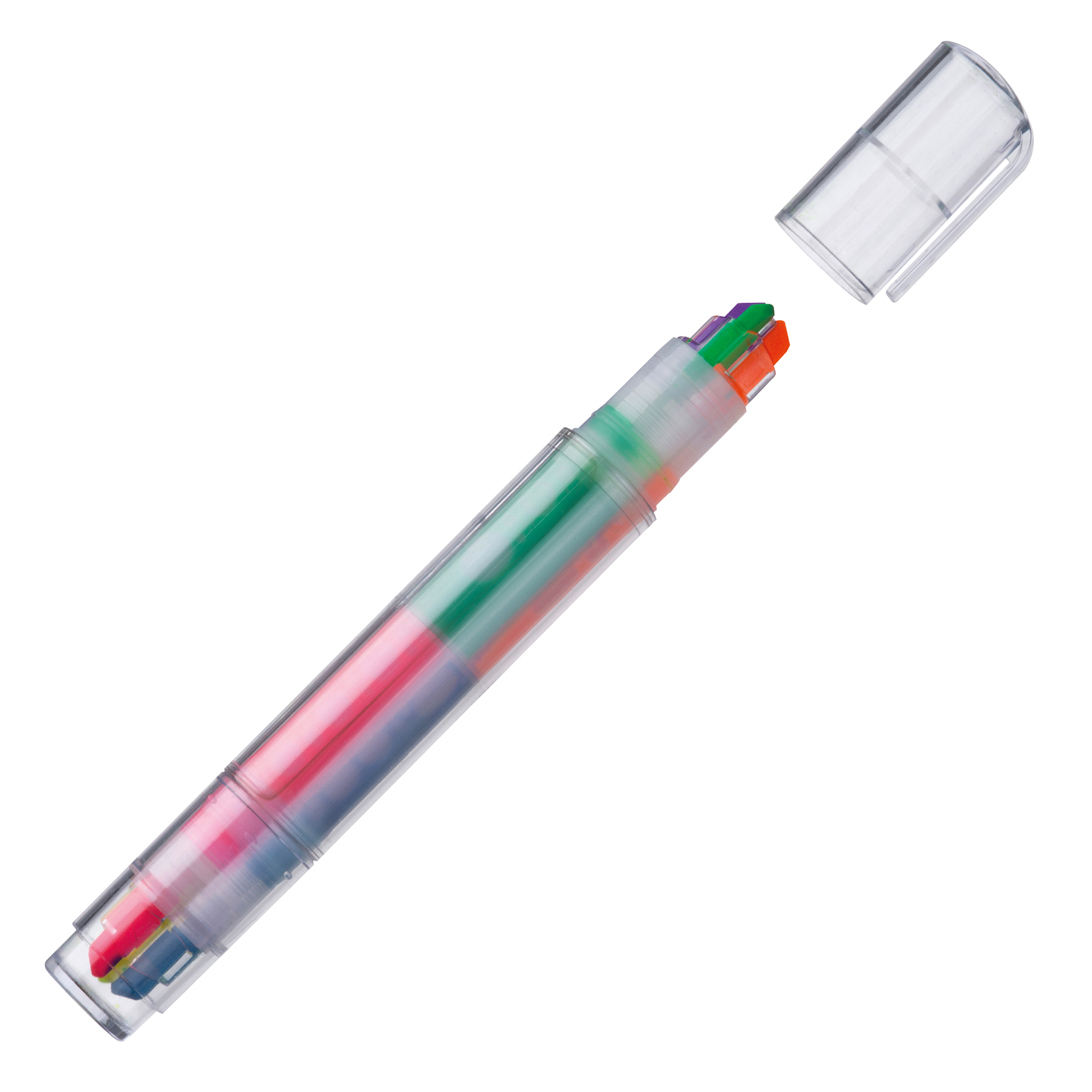 Textmarker 6-farbig MARK – bedruckbarer Werbeartikel aus Kunststoff