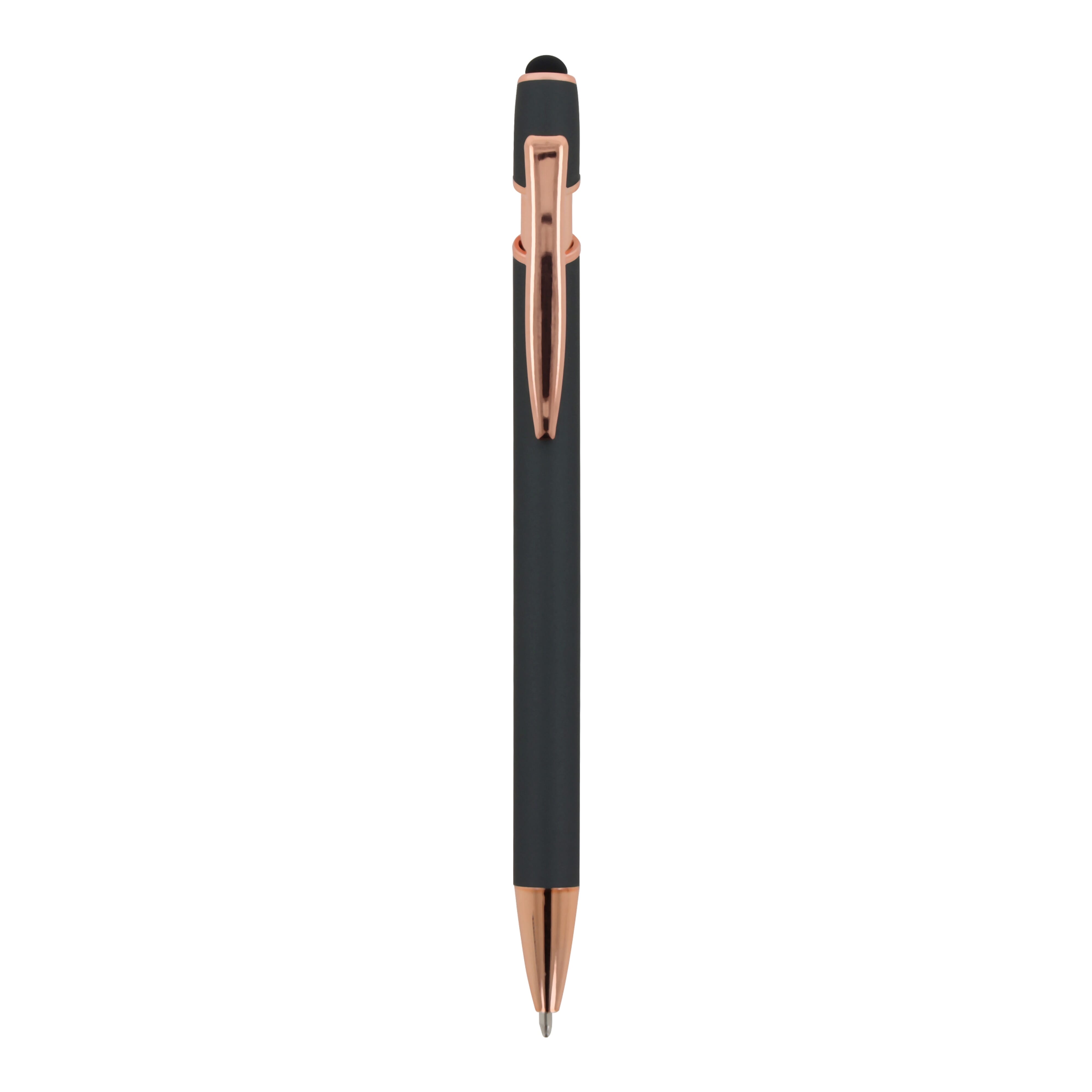 Kugelschreiber Paris Deluxe Metall gummiert mit Stylus, Werbeartikel