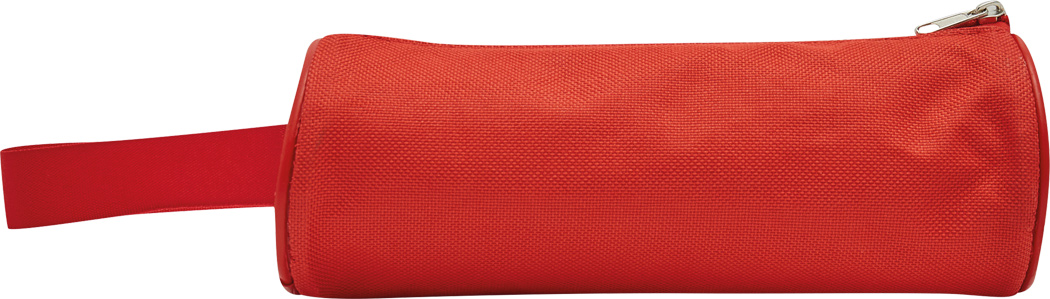 Stiftetasche SCHOOL rund – Polyester, Reißverschluss, bedruckbar
